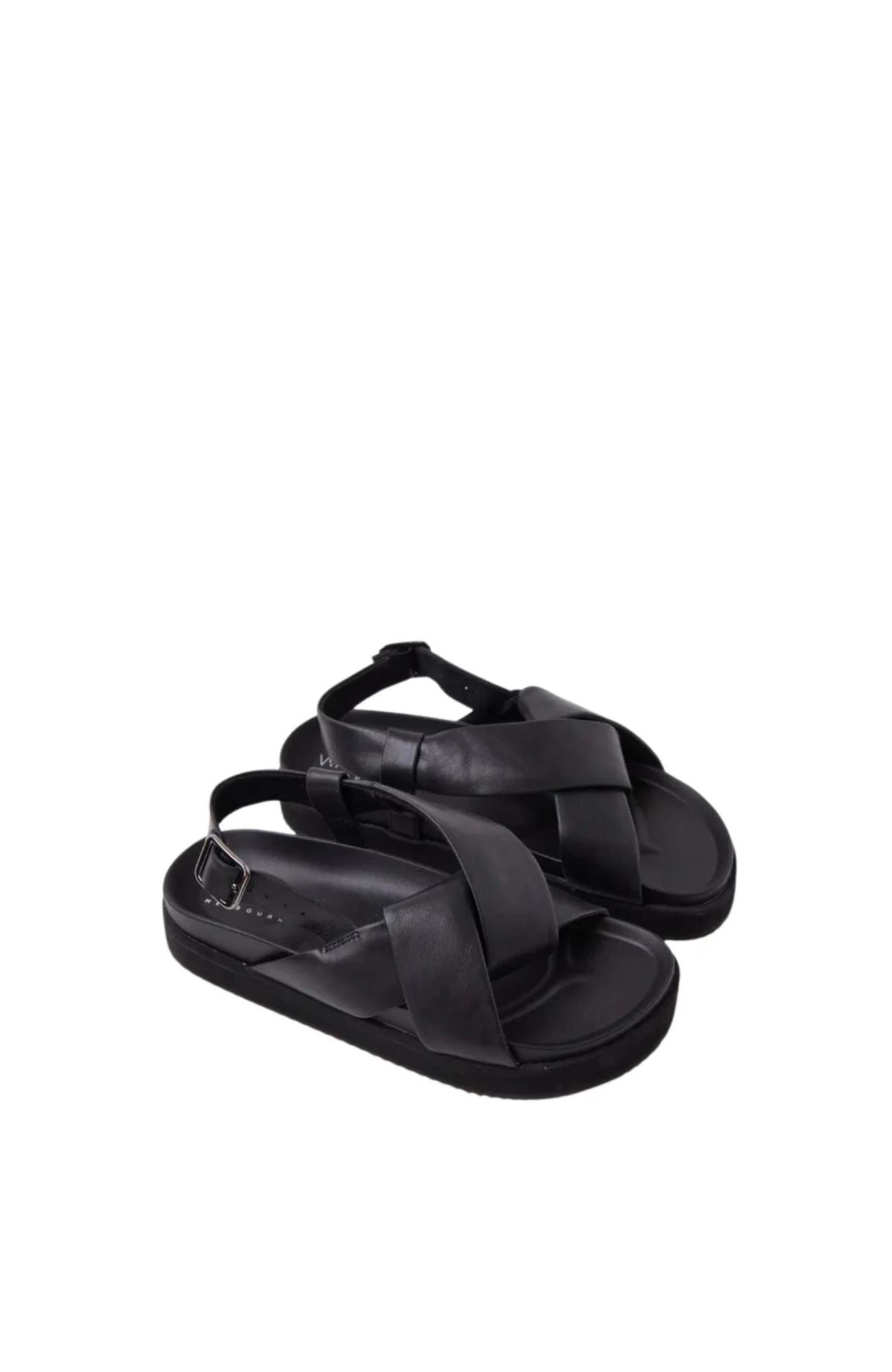 Mya Leather Sandal Black