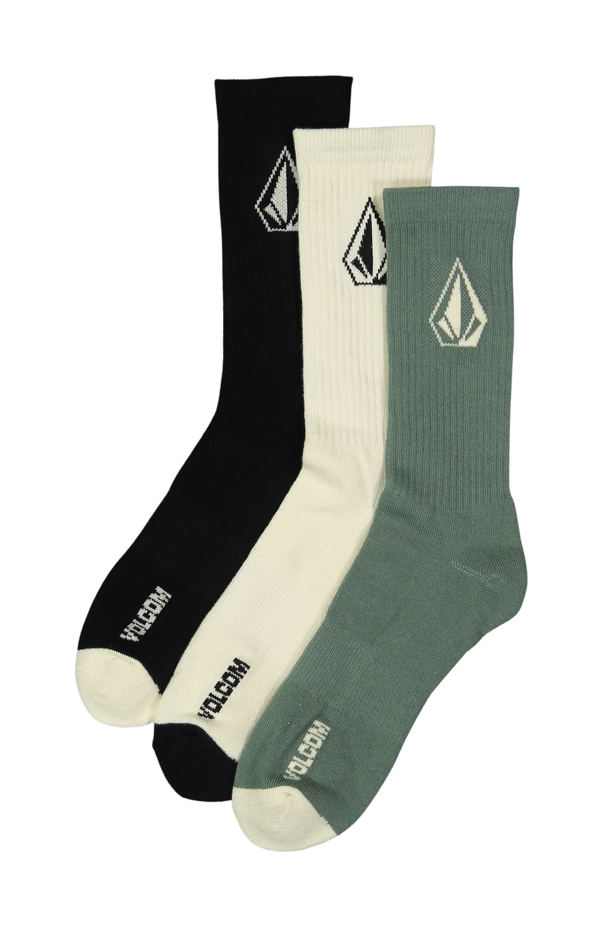 Full Stone Mix Sock 3PK Army Green Combo