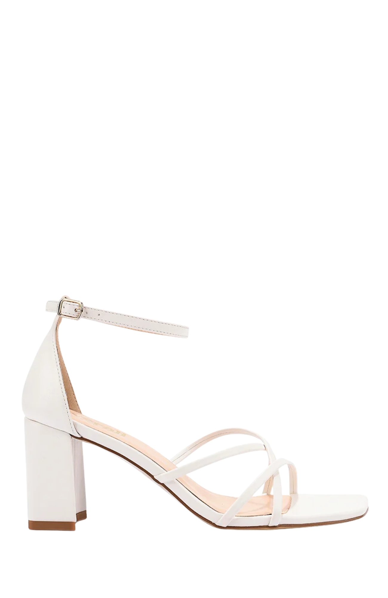 Nelly Block Heel Sandals Chalk White