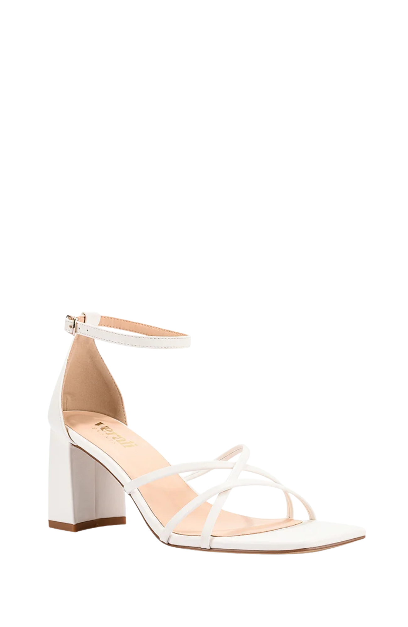Nelly Block Heel Sandals Chalk White