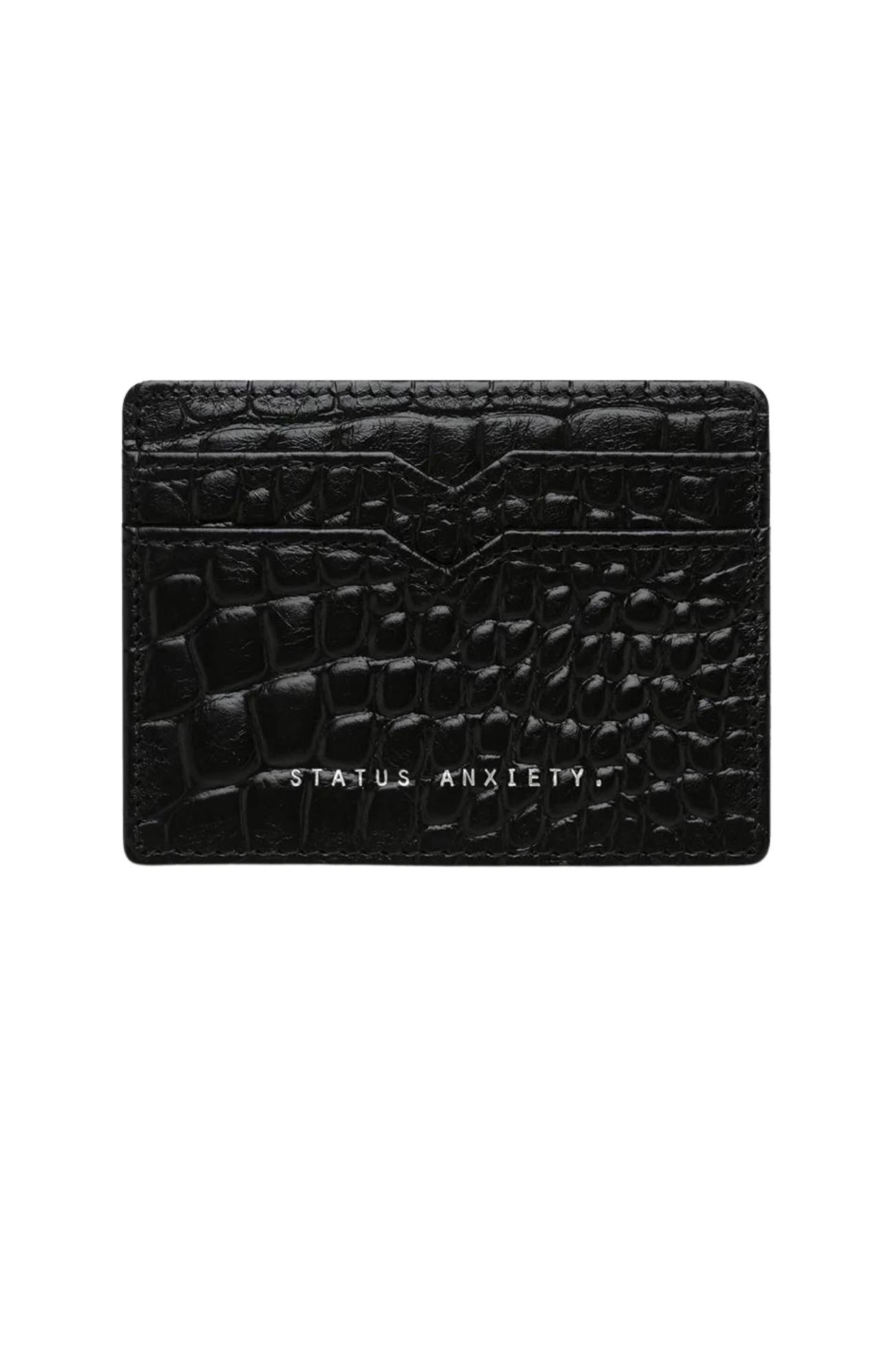 Together For Now Card Wallet Black Croc Emboss