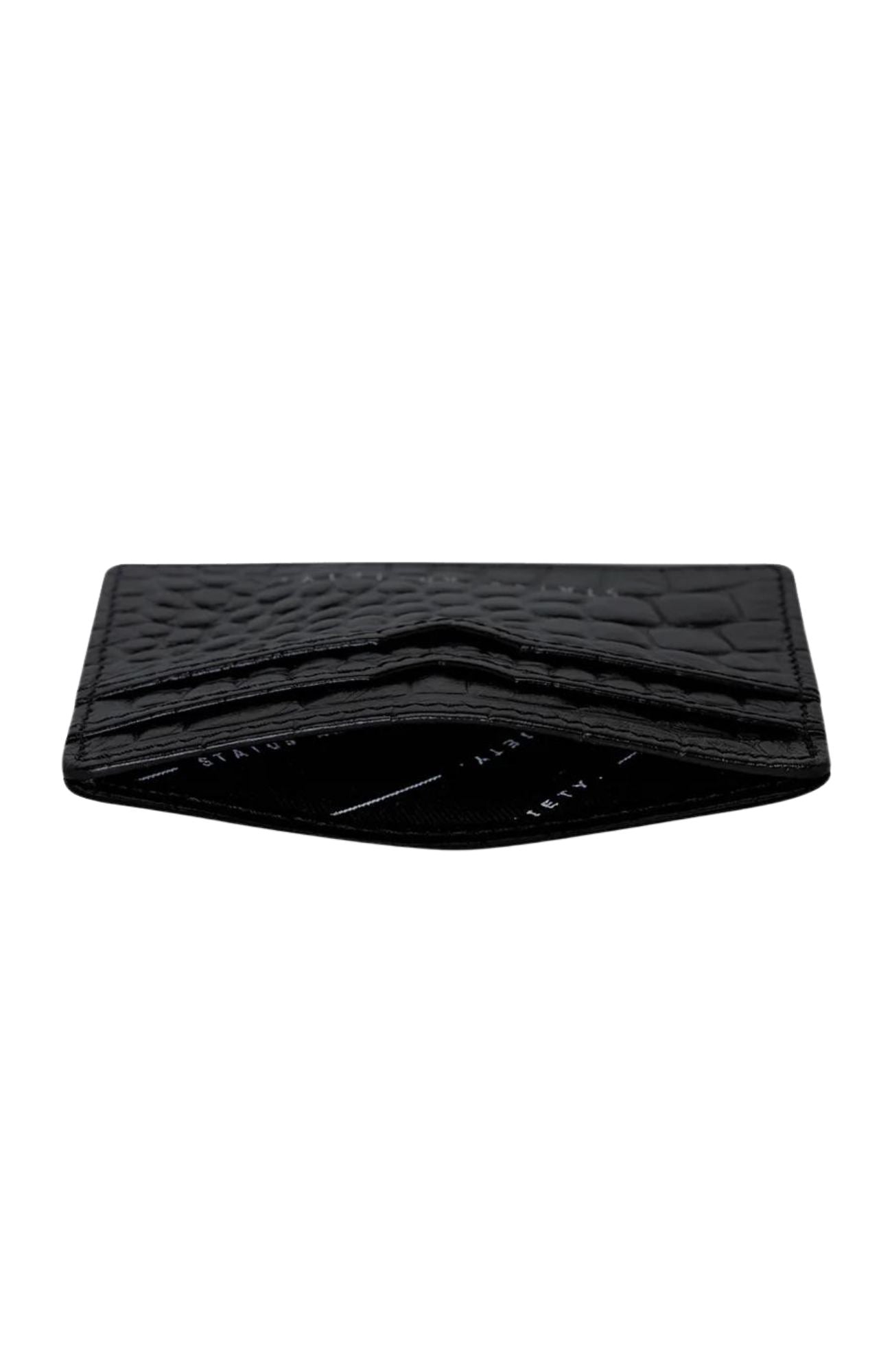 Together For Now Card Wallet Black Croc Emboss