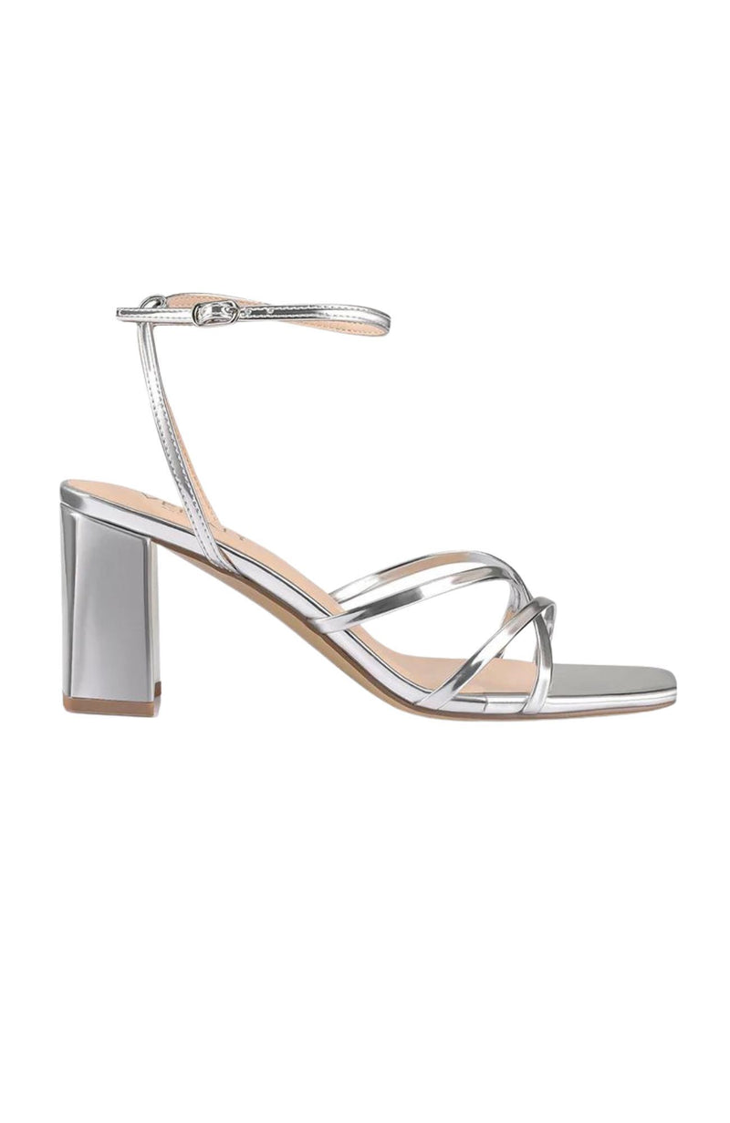 Nakita Block Heel Sandal Silver Mirror Jean Jail