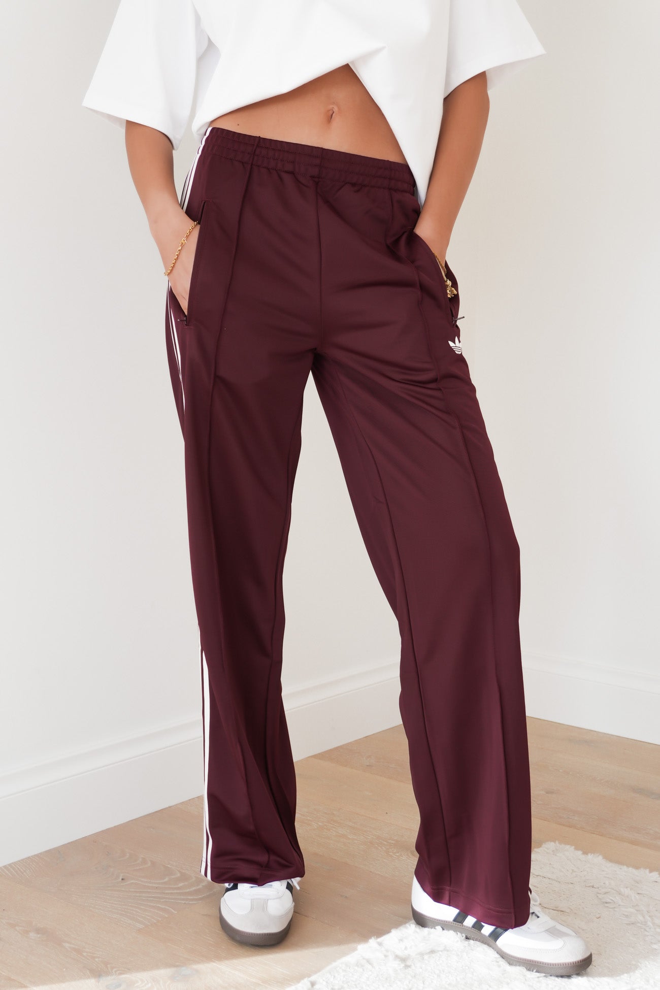 Adicolor Classic Firebird Loose Track Pant Maroon Cream White