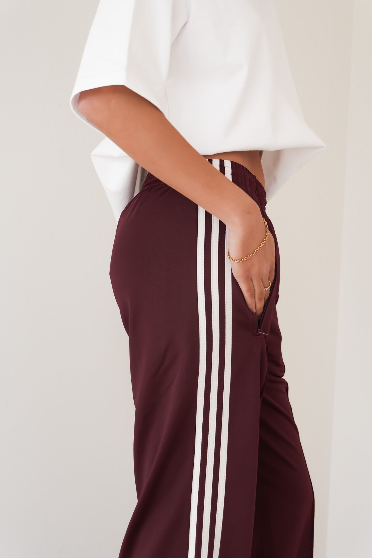 Adicolor Classic Firebird Loose Track Pant Maroon Cream White
