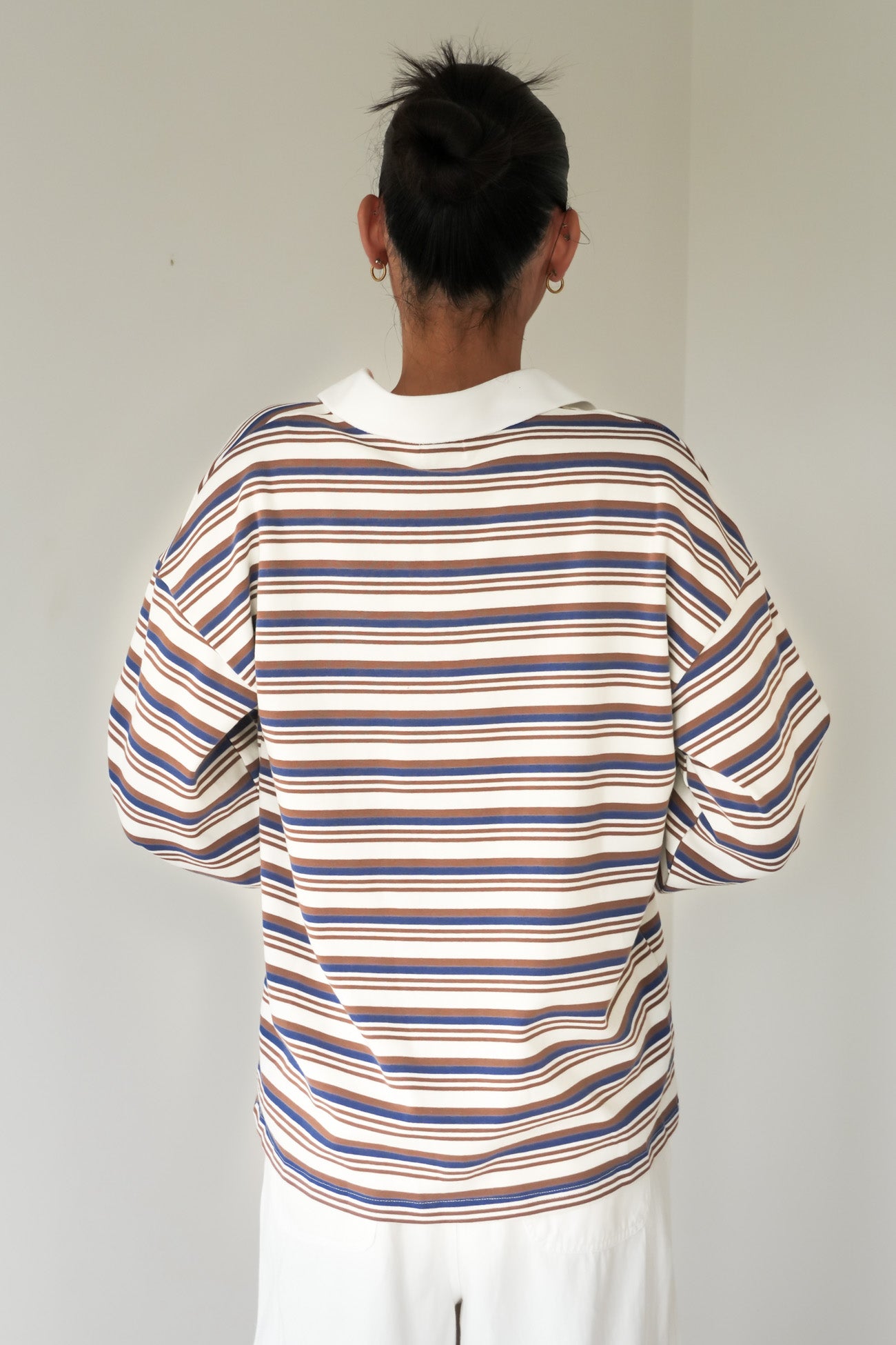 Alice Rugby Top Mocha Blue Stripe