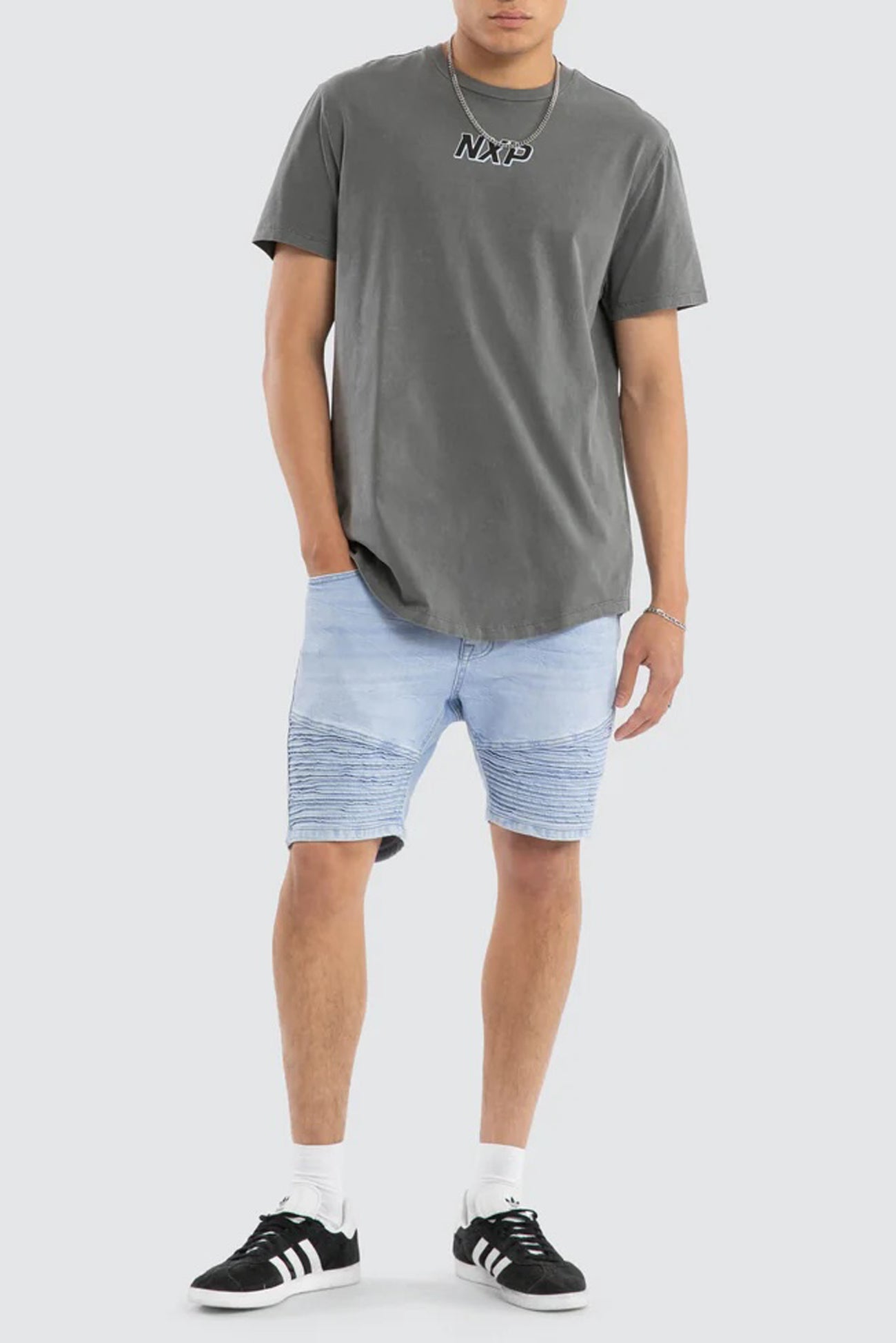All For One Dual Curved Tee Pigment Steel