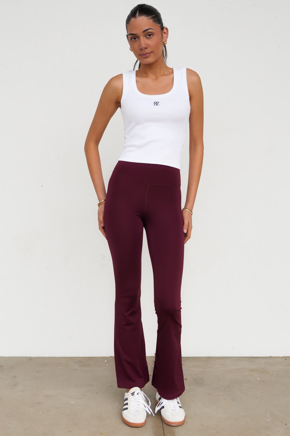 All Me Essentials Flare Leggings Maroon