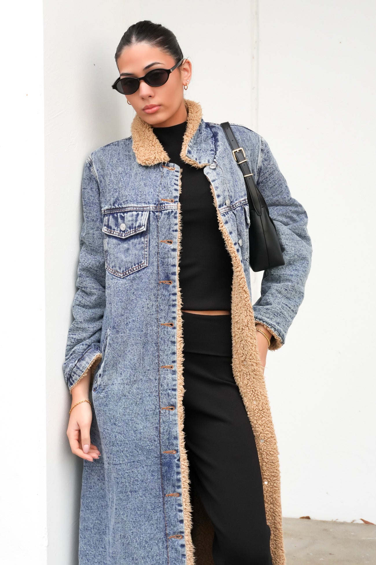 Angelina Denim Coat Blue Acid Wash
