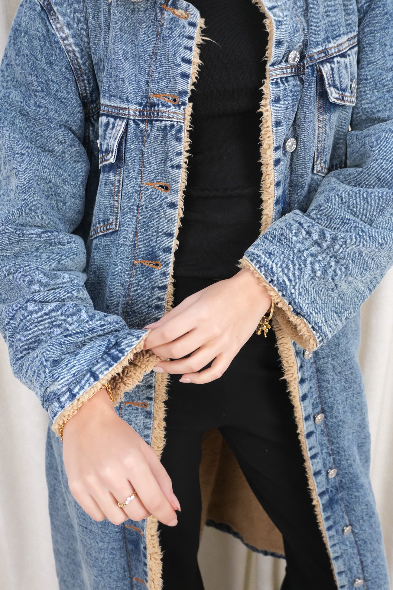 Angelina Denim Coat Blue Acid Wash