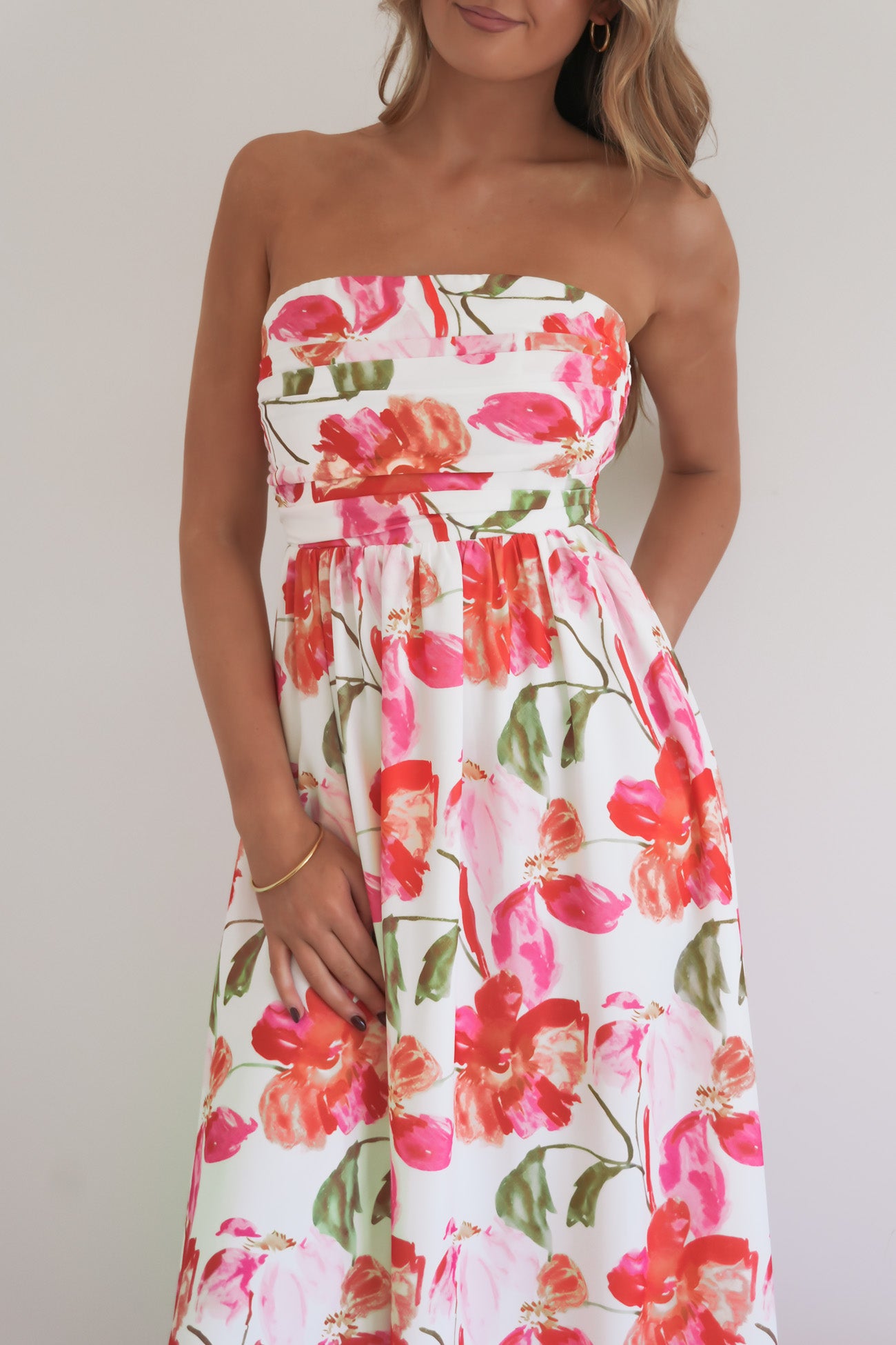 Angelo Midi Dress Pink Floral
