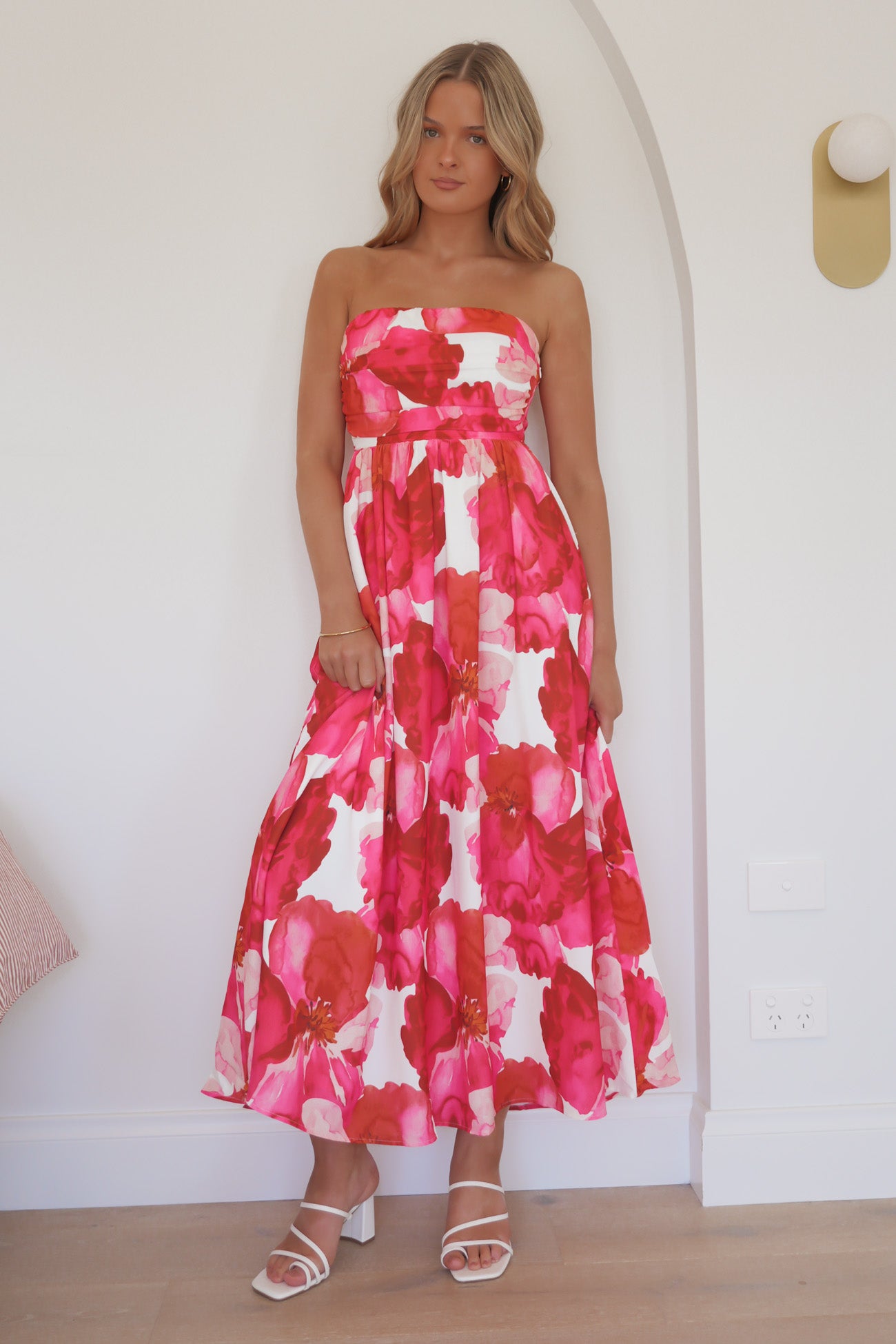 Angelo Midi Dress Red Floral