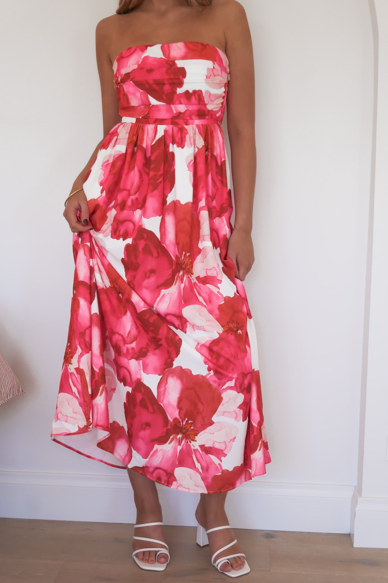 Angelo Midi Dress Red Floral