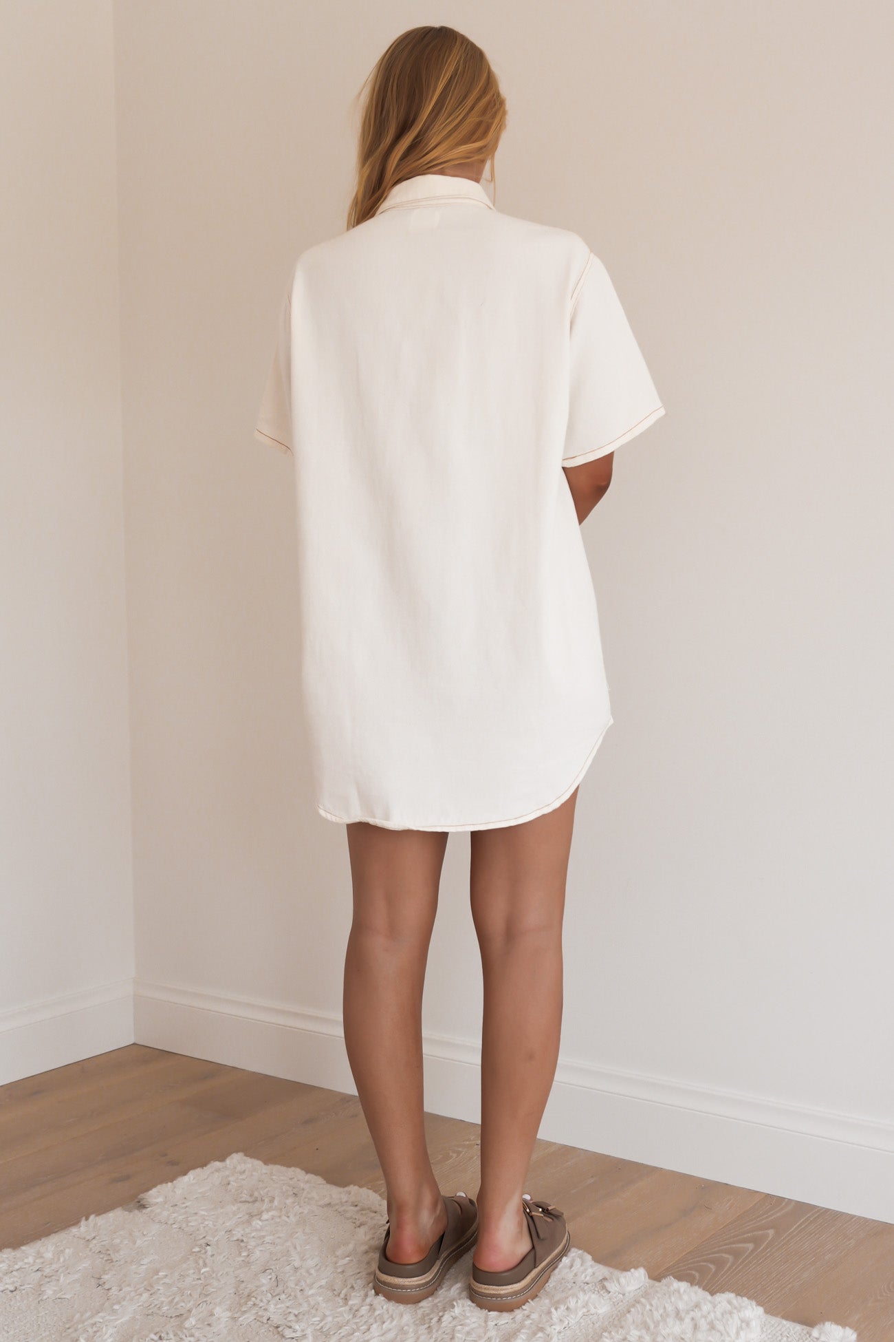 Angie Denim Mini Dress White