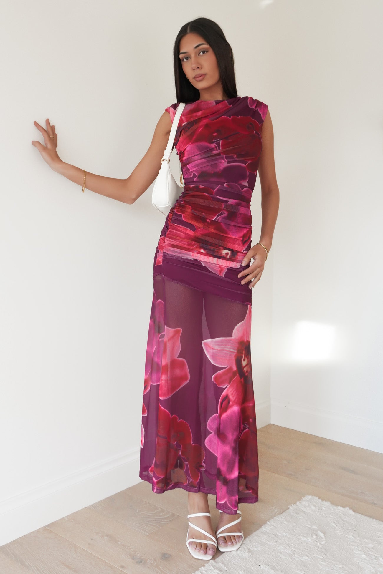 Annaliese Maxi Dress Fuchsia Floral