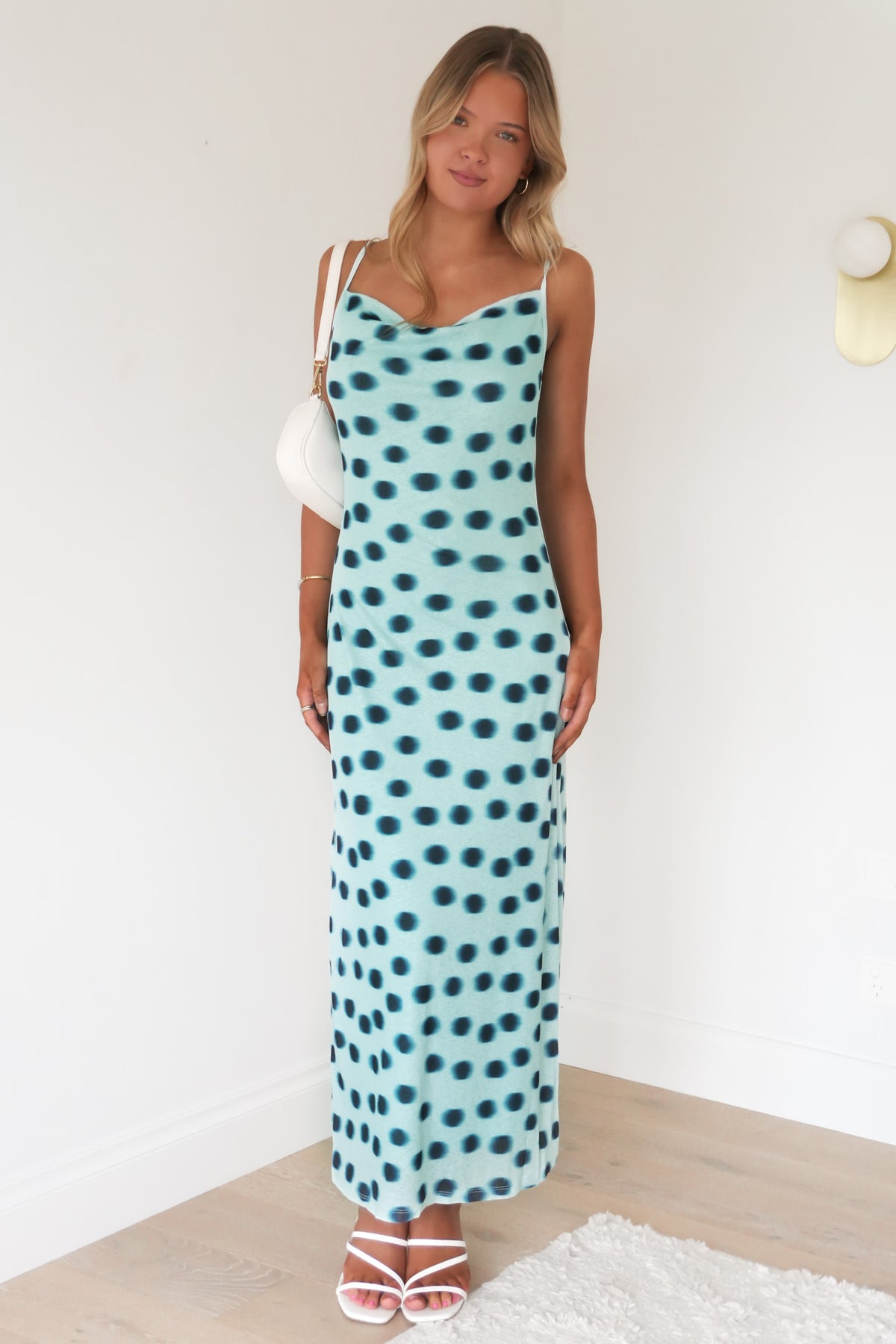 Annette Maxi Dress Blue Polka Dot