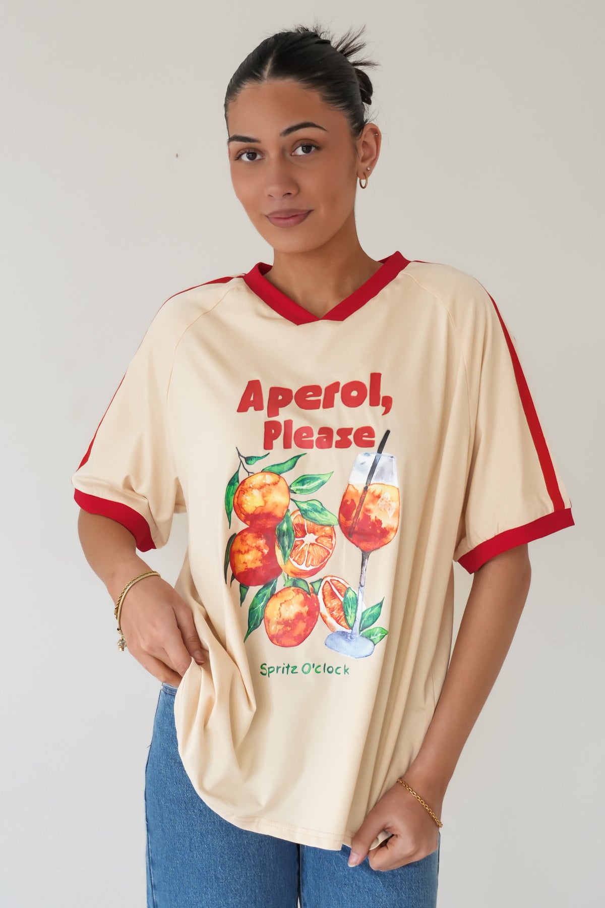 Aperol Tee Cream Red
