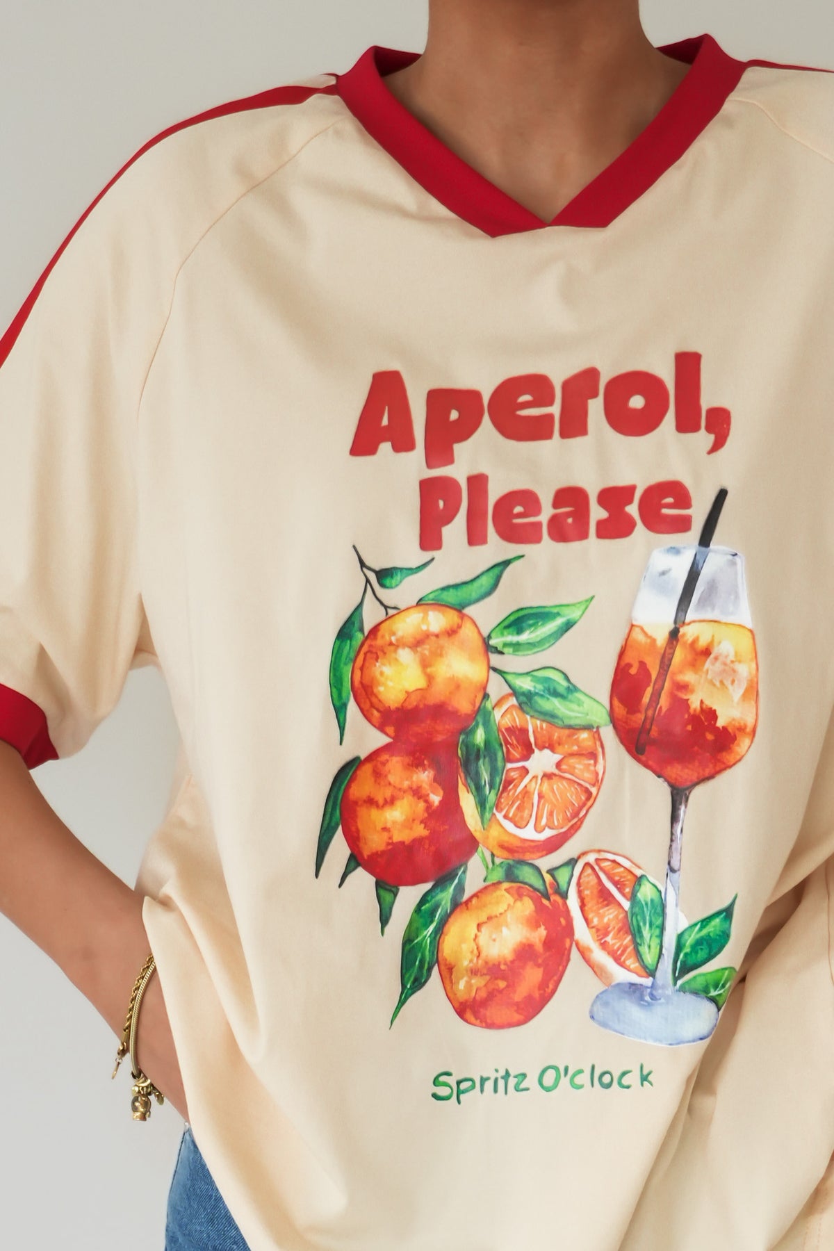 Aperol Tee Cream Red