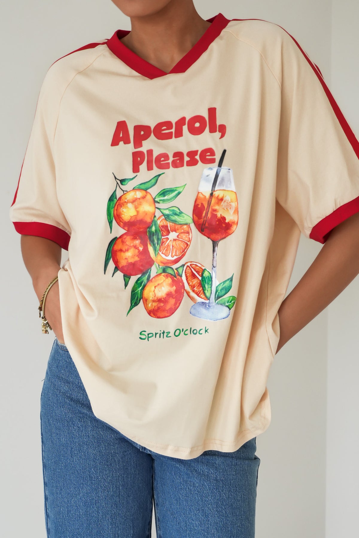 Aperol Tee Cream Red
