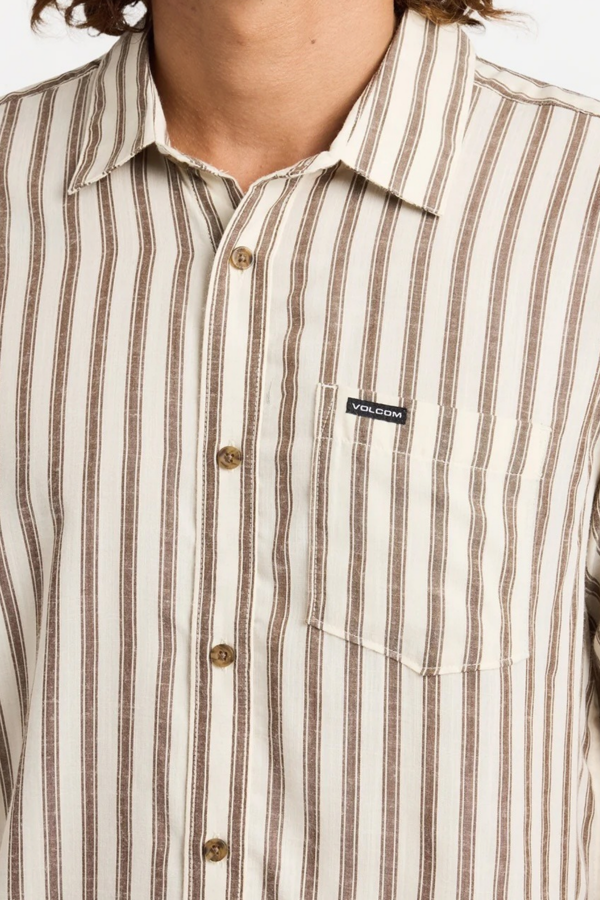 Arvostripe Woven Short Sleeve Shirt Dark Earth