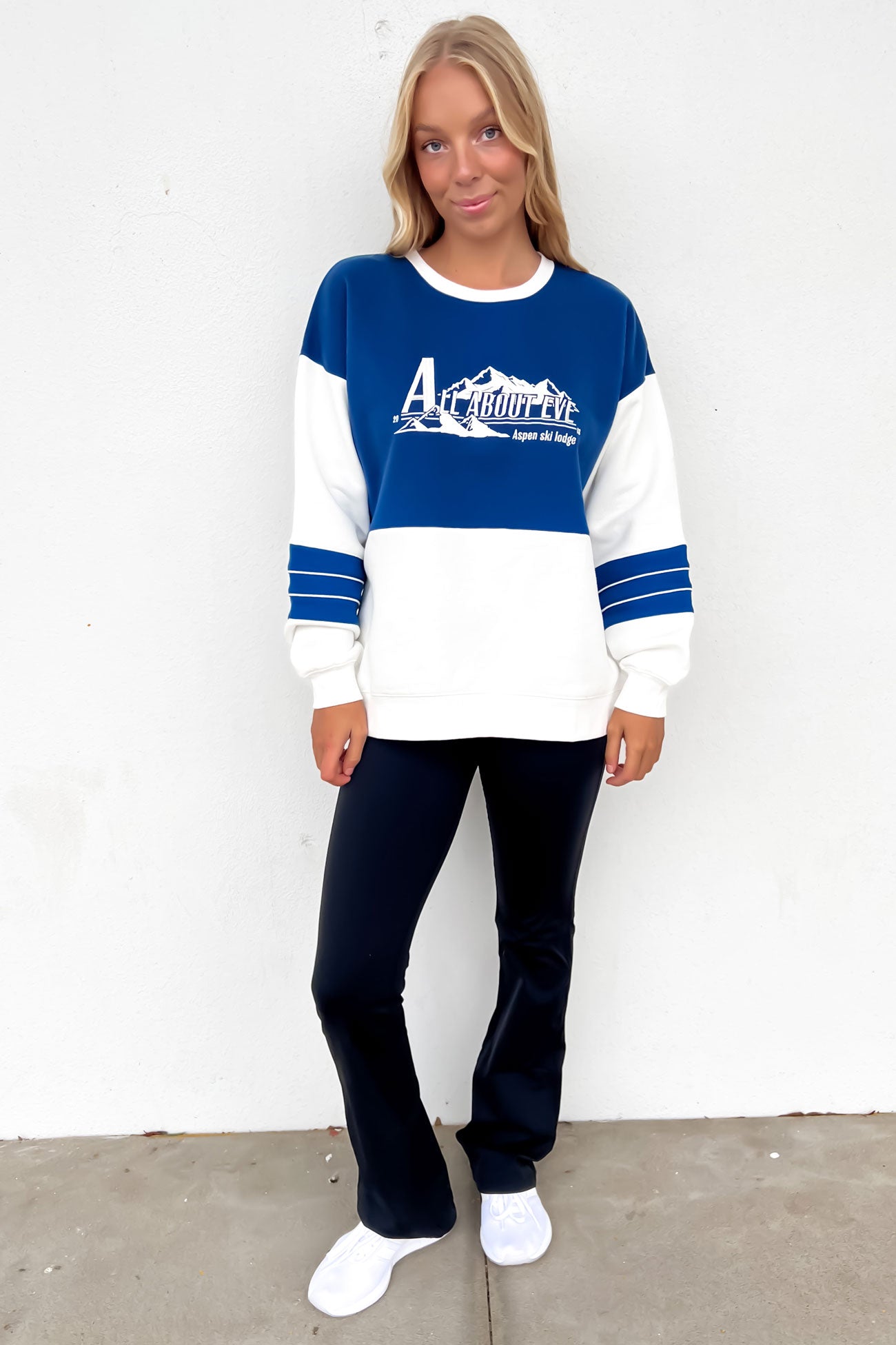 Aspen Athletic Oversized Crew Vintage White
