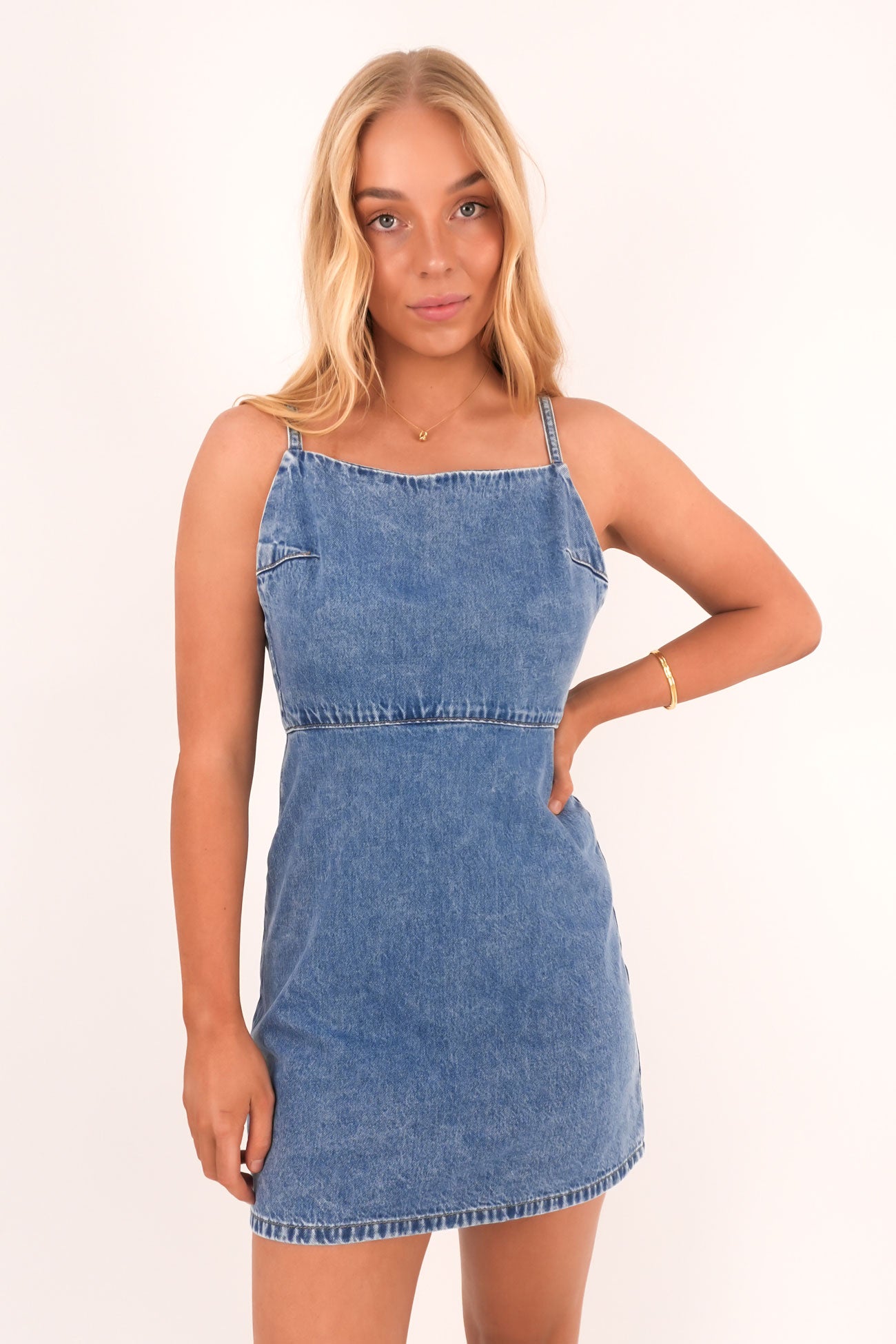 Aster Mini Dress Mid Blue