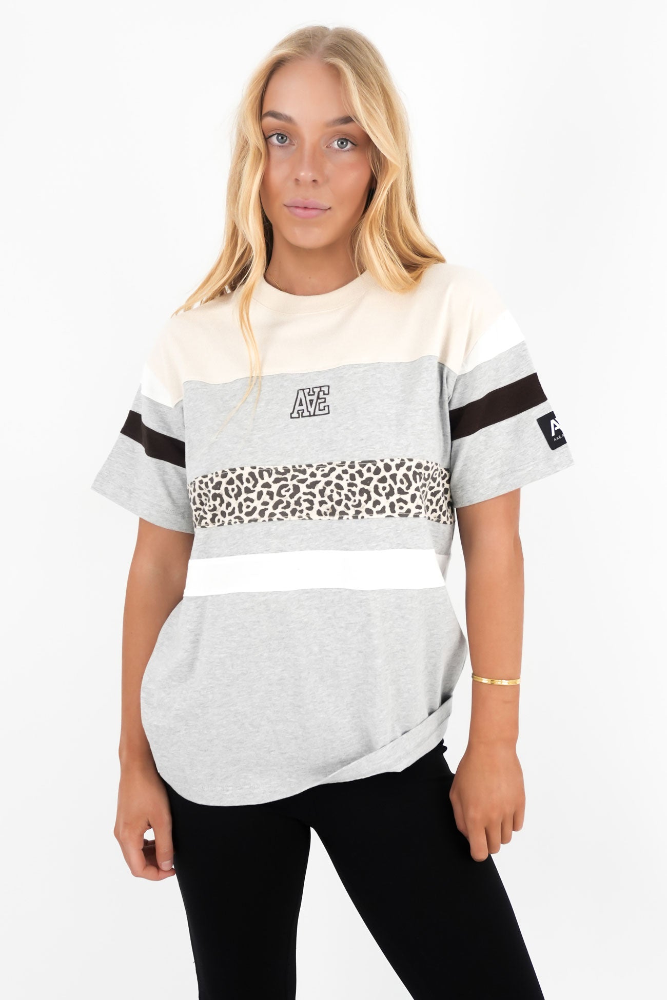 Athletica Panel Box Tee Grey Marle