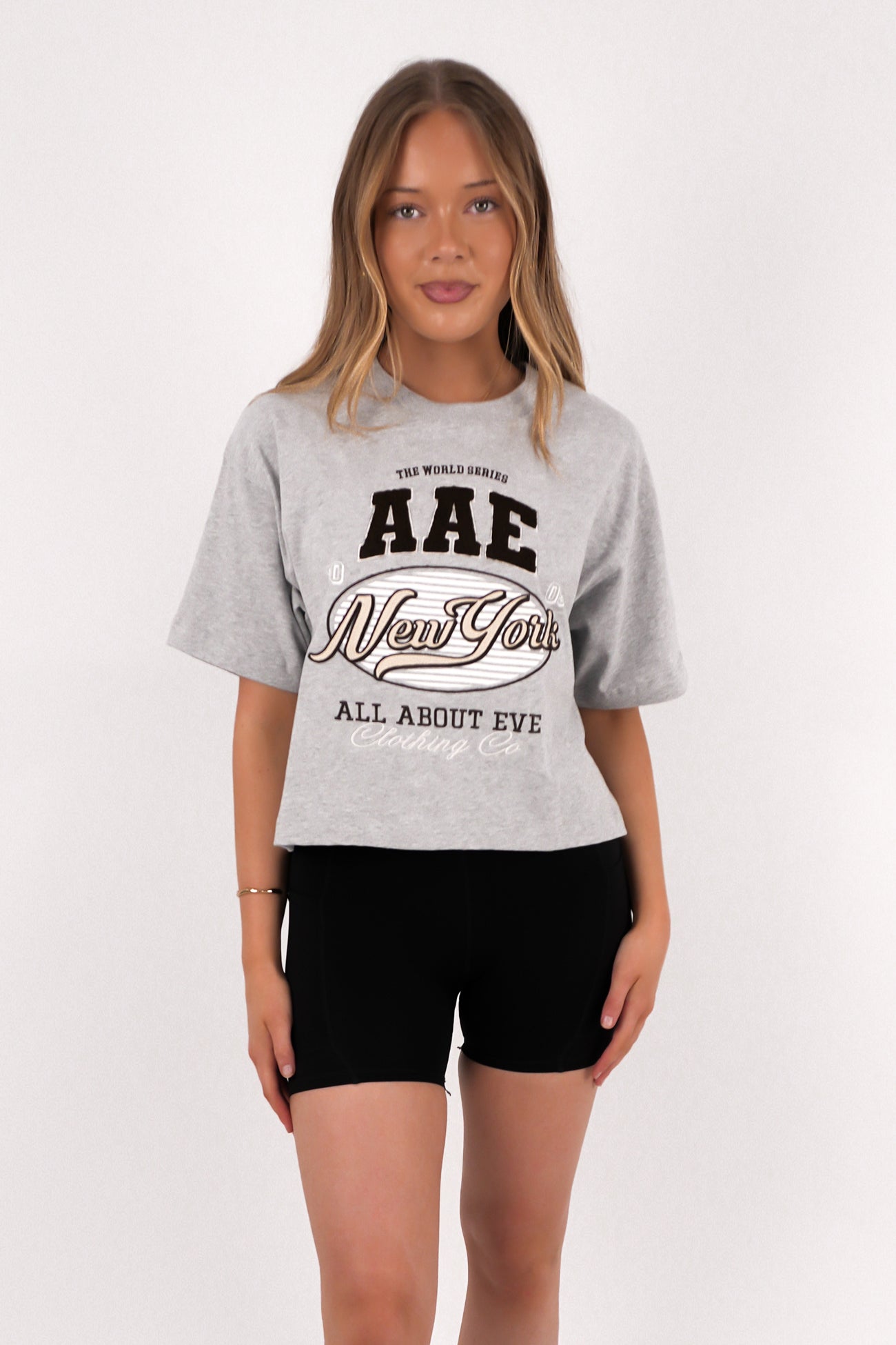 Athletica Relaxed Crop Tee Grey Marle