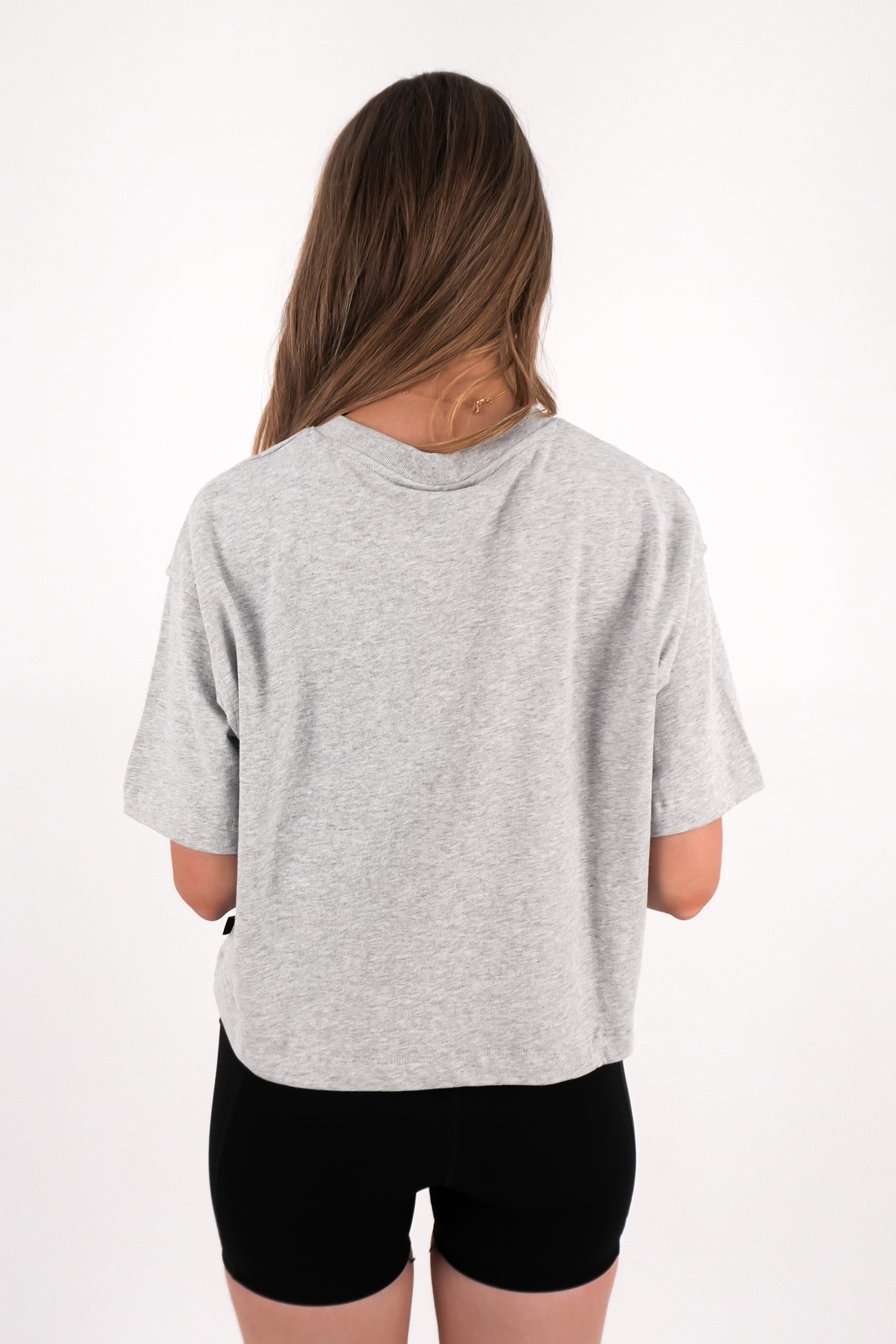 Athletica Relaxed Crop Tee Grey Marle