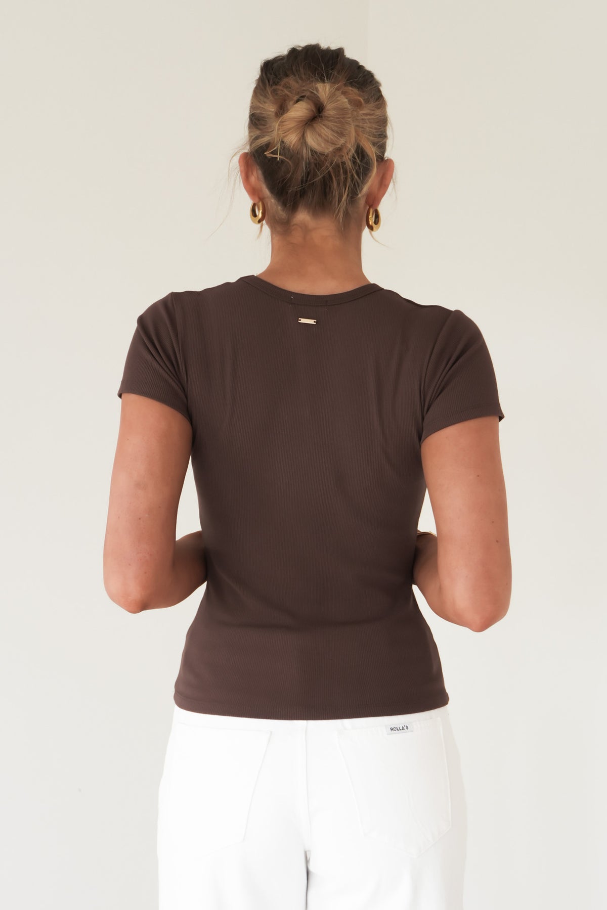 BZ Luxe Rib Tee Chocolate