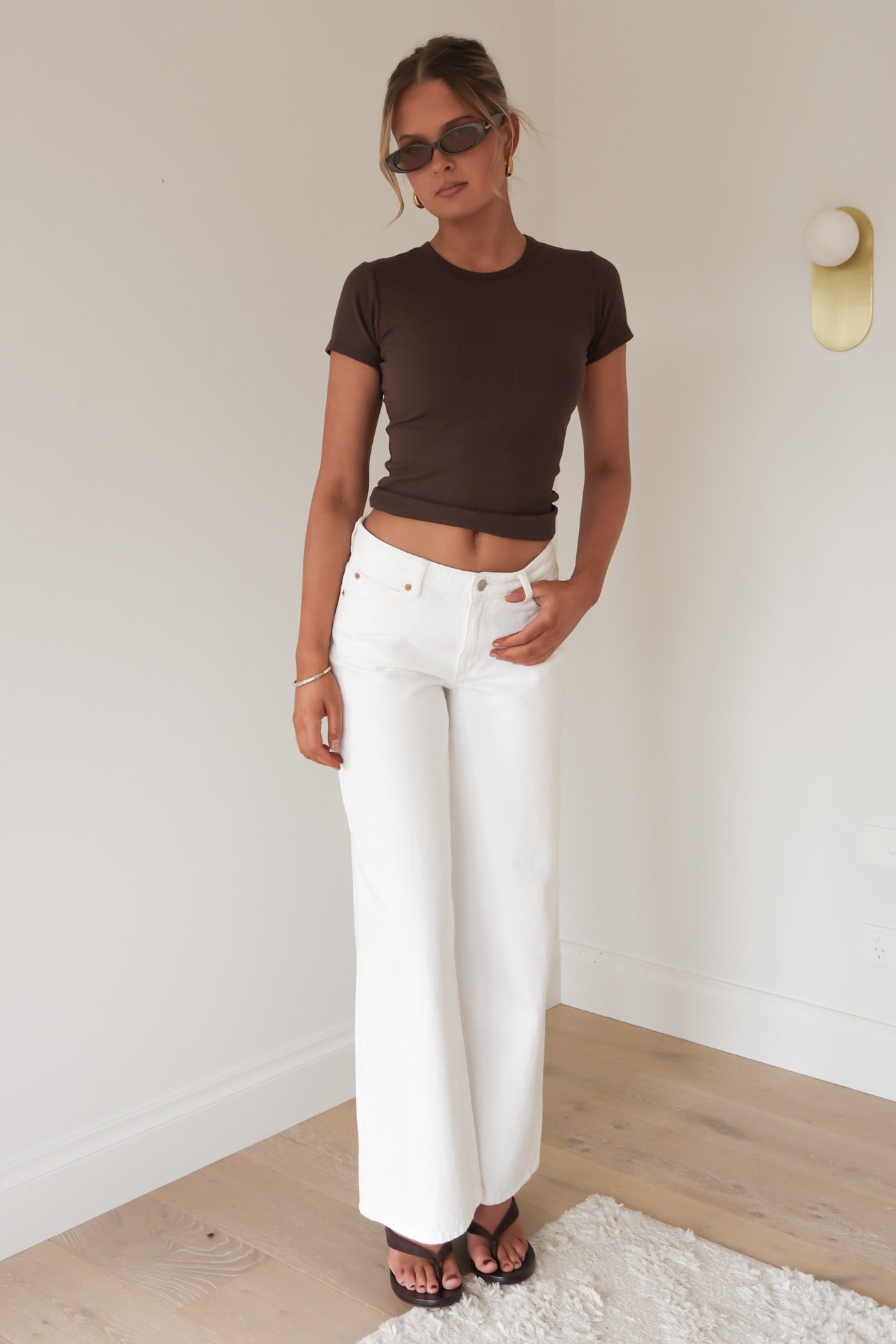 BZ Luxe Rib Tee Chocolate