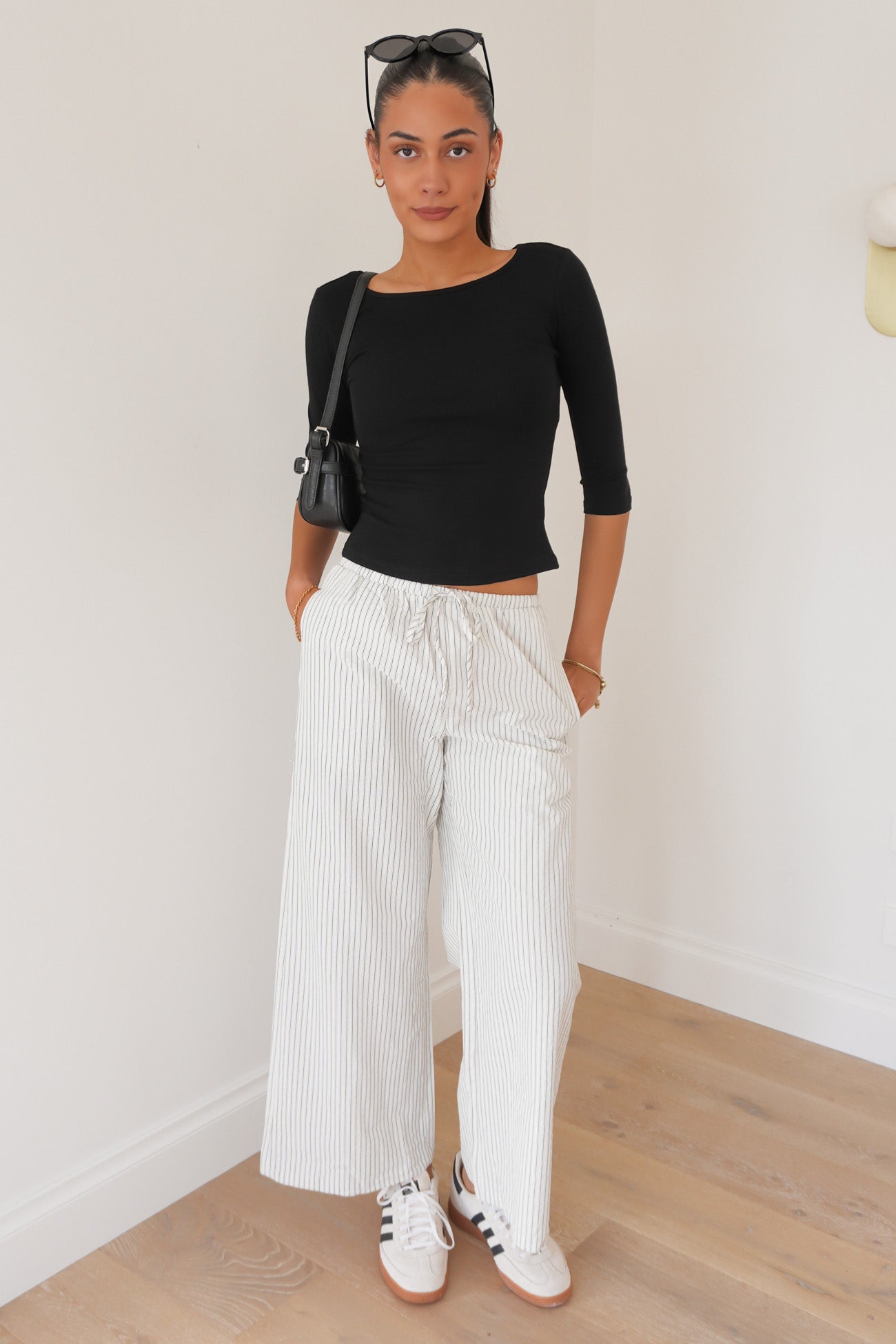 Baylea Pant White Pinstripe
