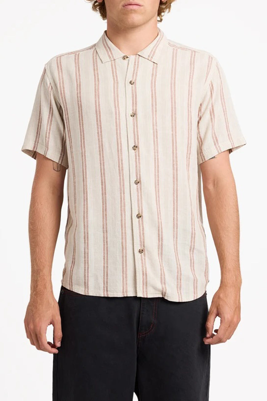 Beat Stripe Short Sleeve Shirt Light Khaki