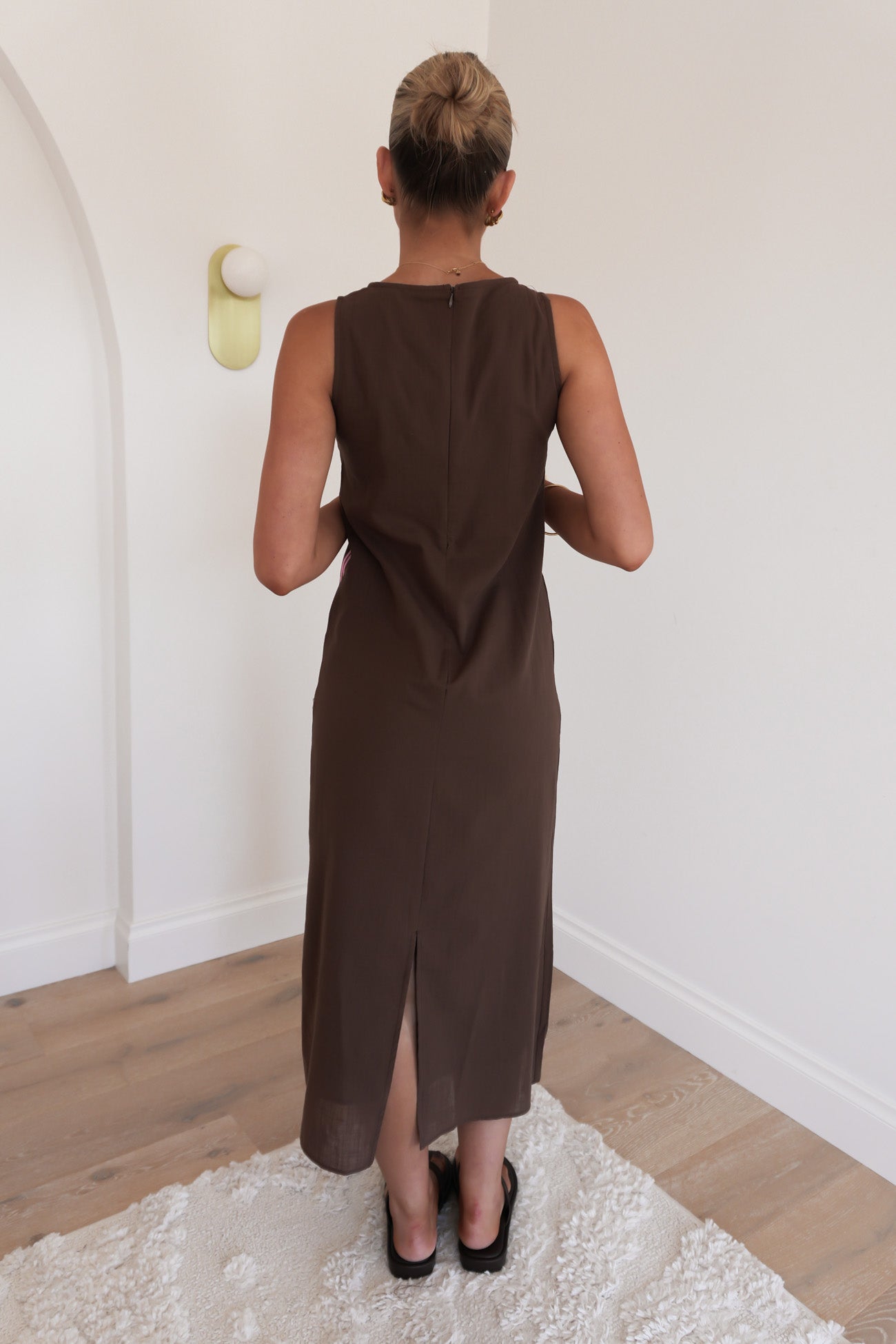 Bessie Midi Dress Chocolate Pink
