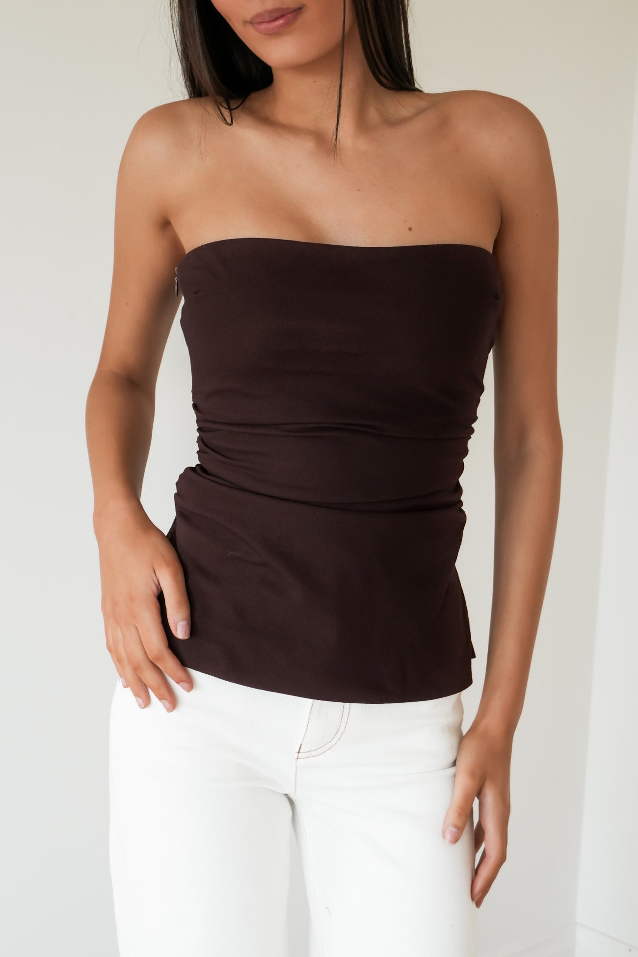 Bowie Strapless Top Chocolate