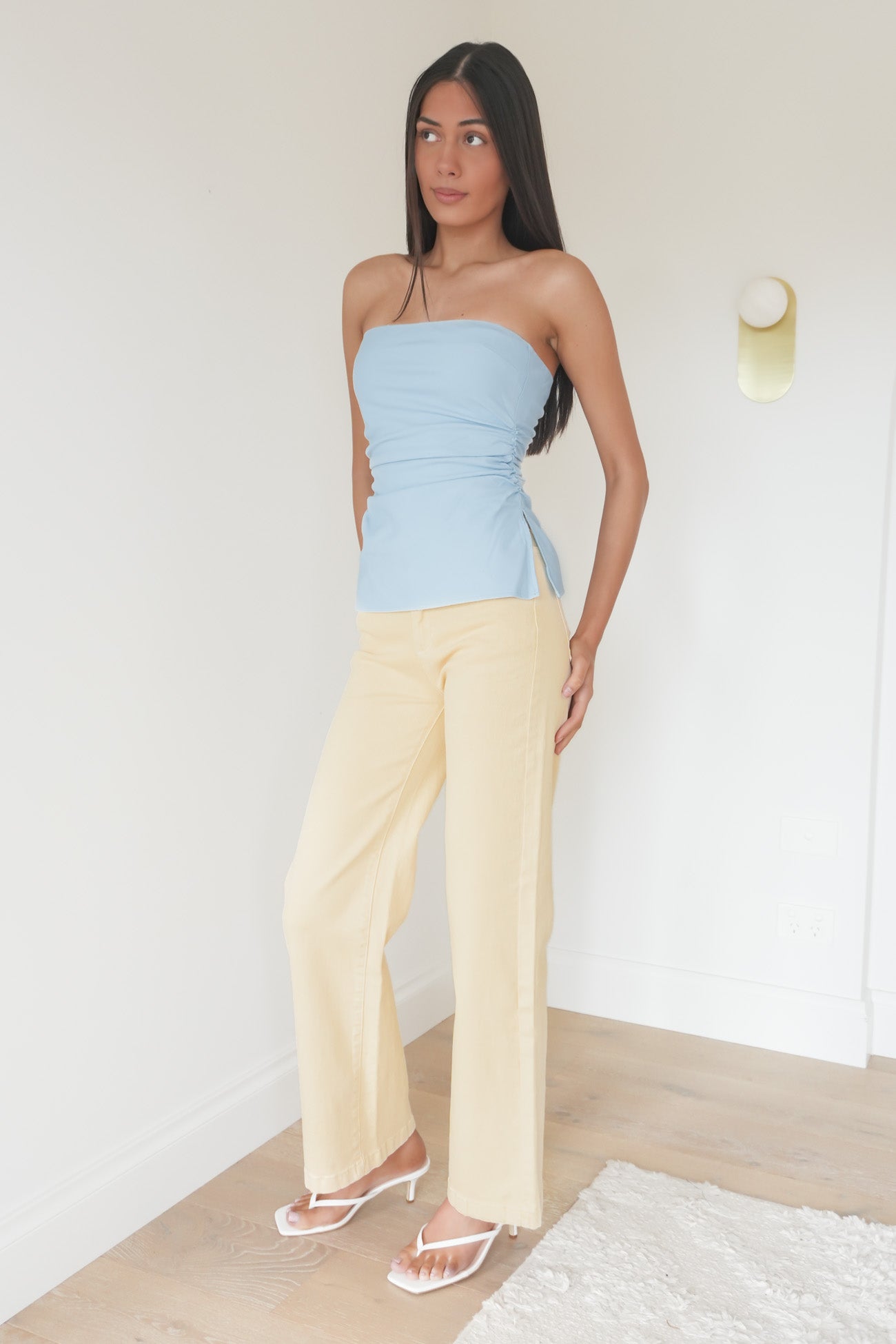 Bowie Strapless Top Light Blue