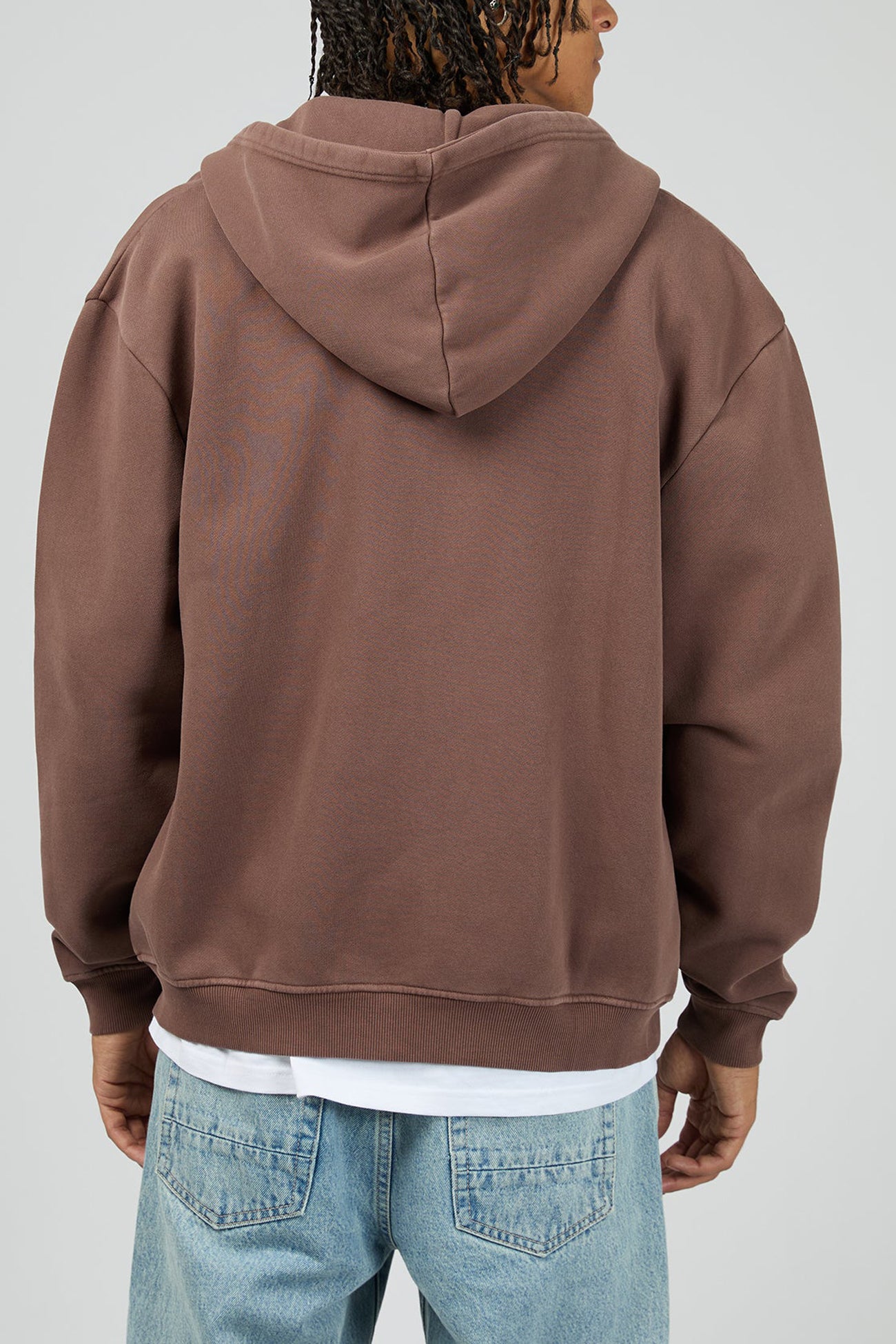 Box Zip Hoodie Brown