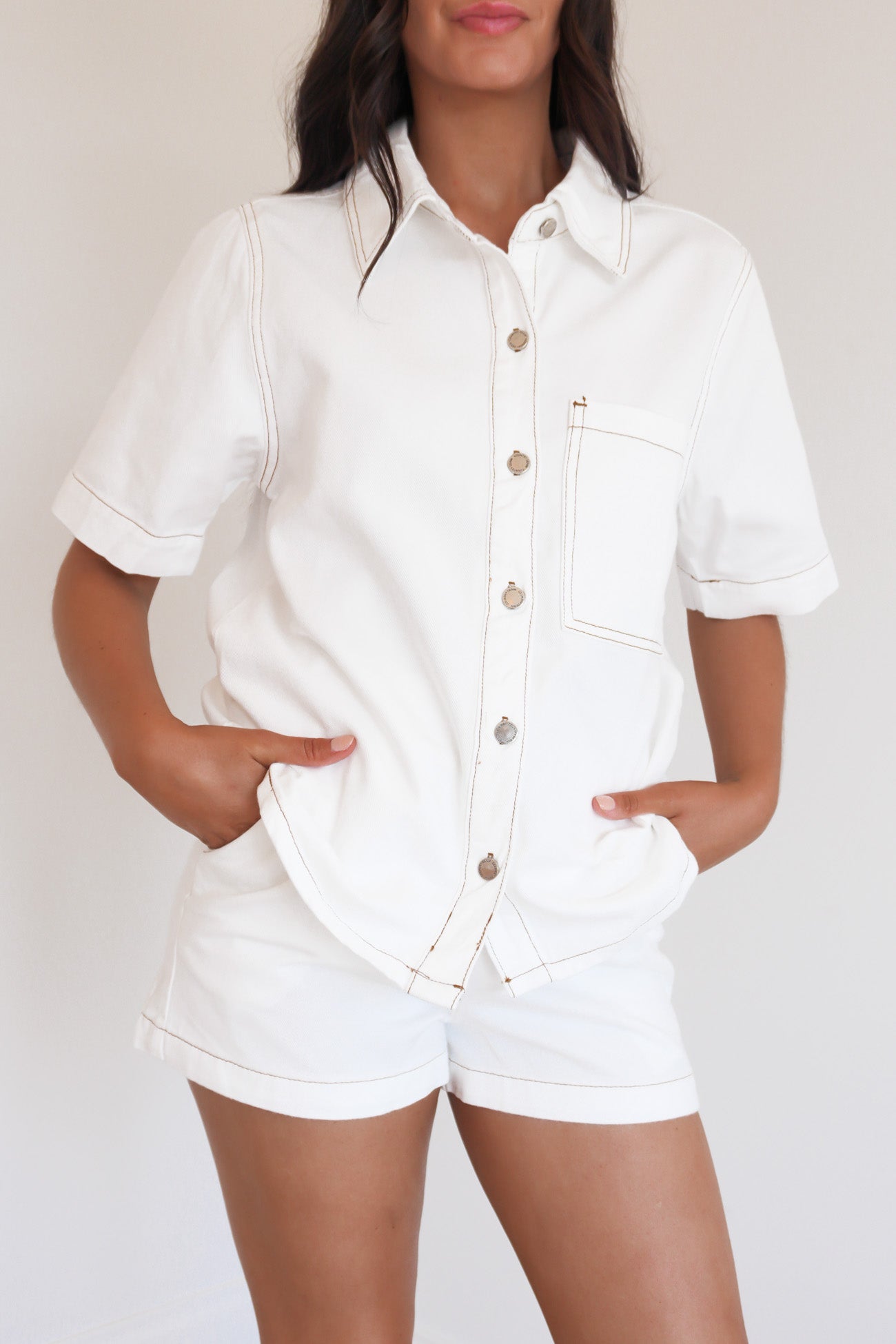 Brandon Denim Shirt White
