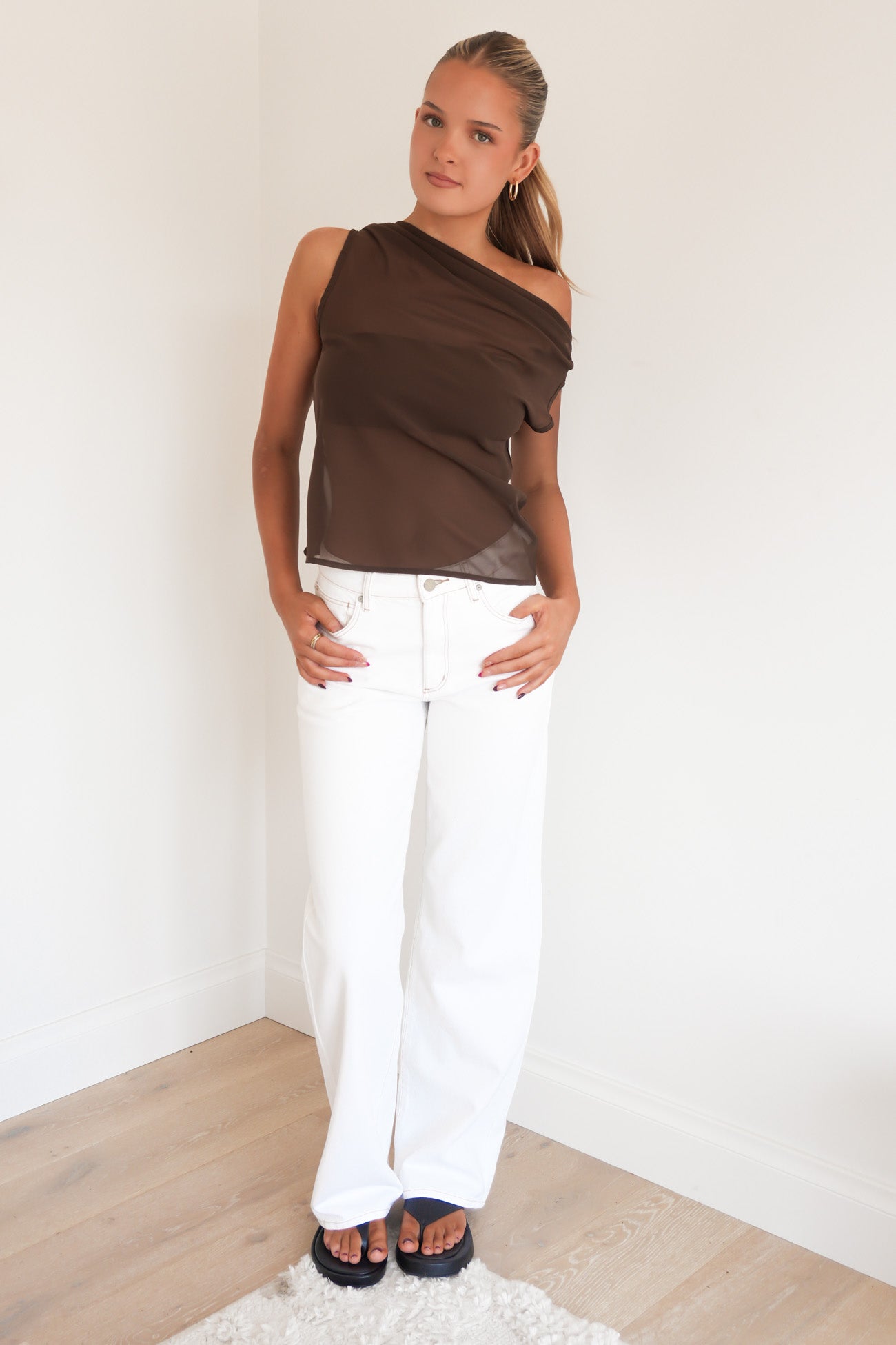 Britt Sheer Top Chocolate