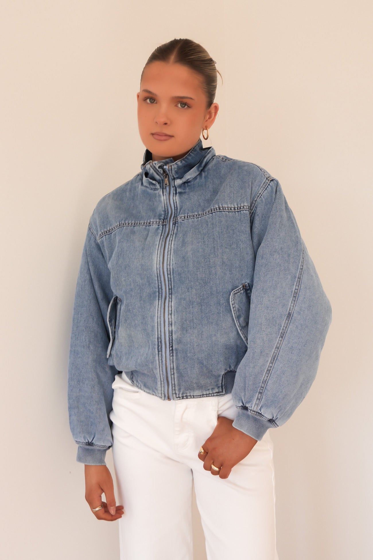 Brixton Denim Bomber Light Blue