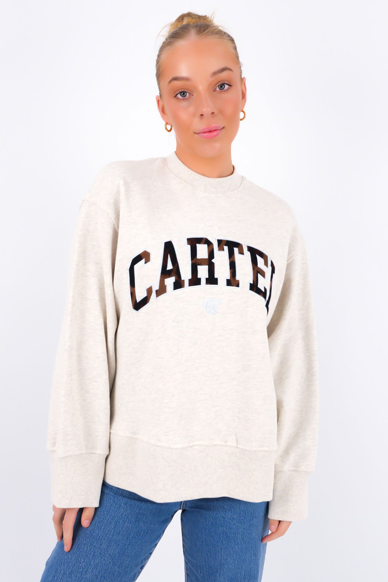 Bronwyn Sweater Oat Marle Leopard