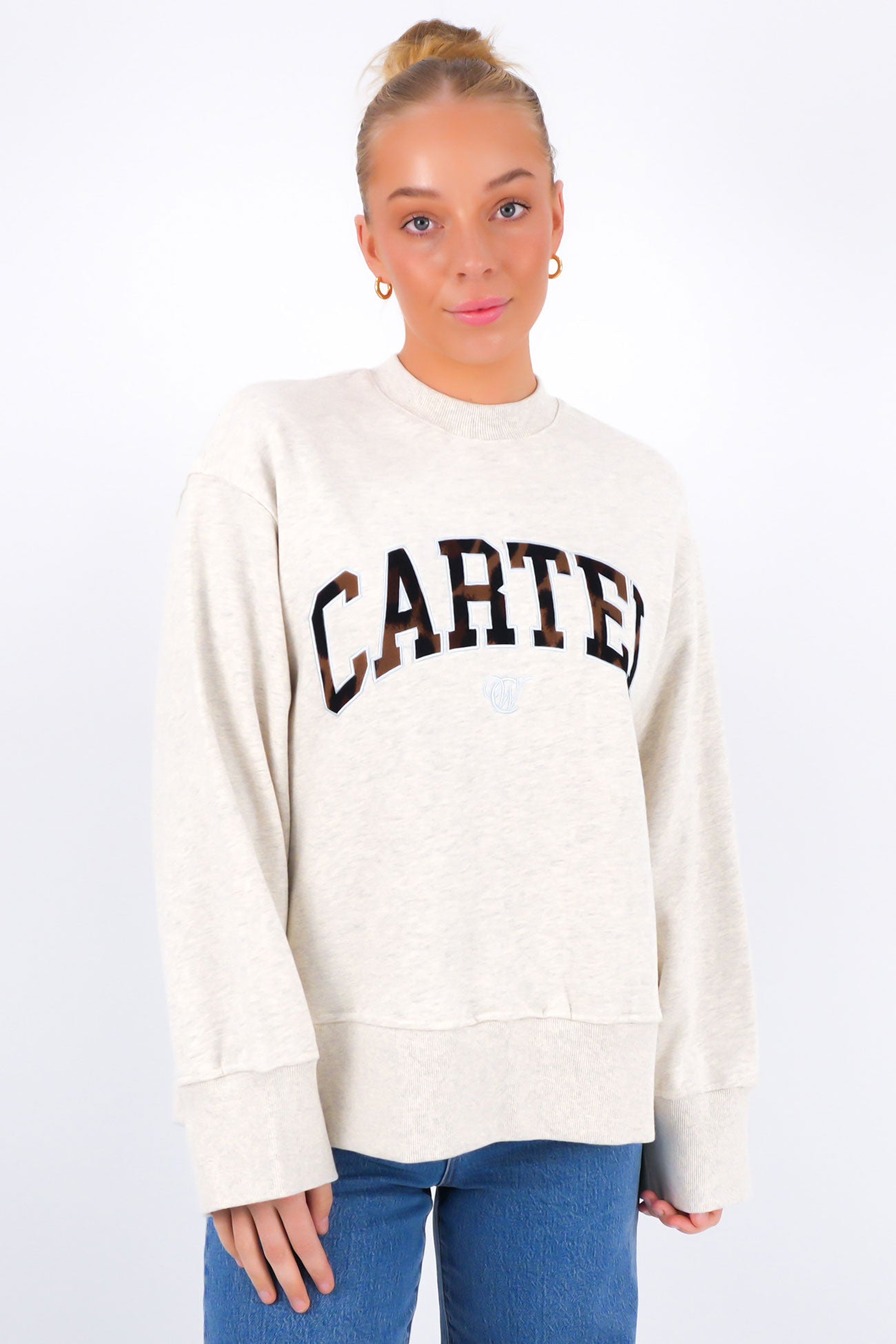 Bronwyn Sweater Oat Marle Leopard