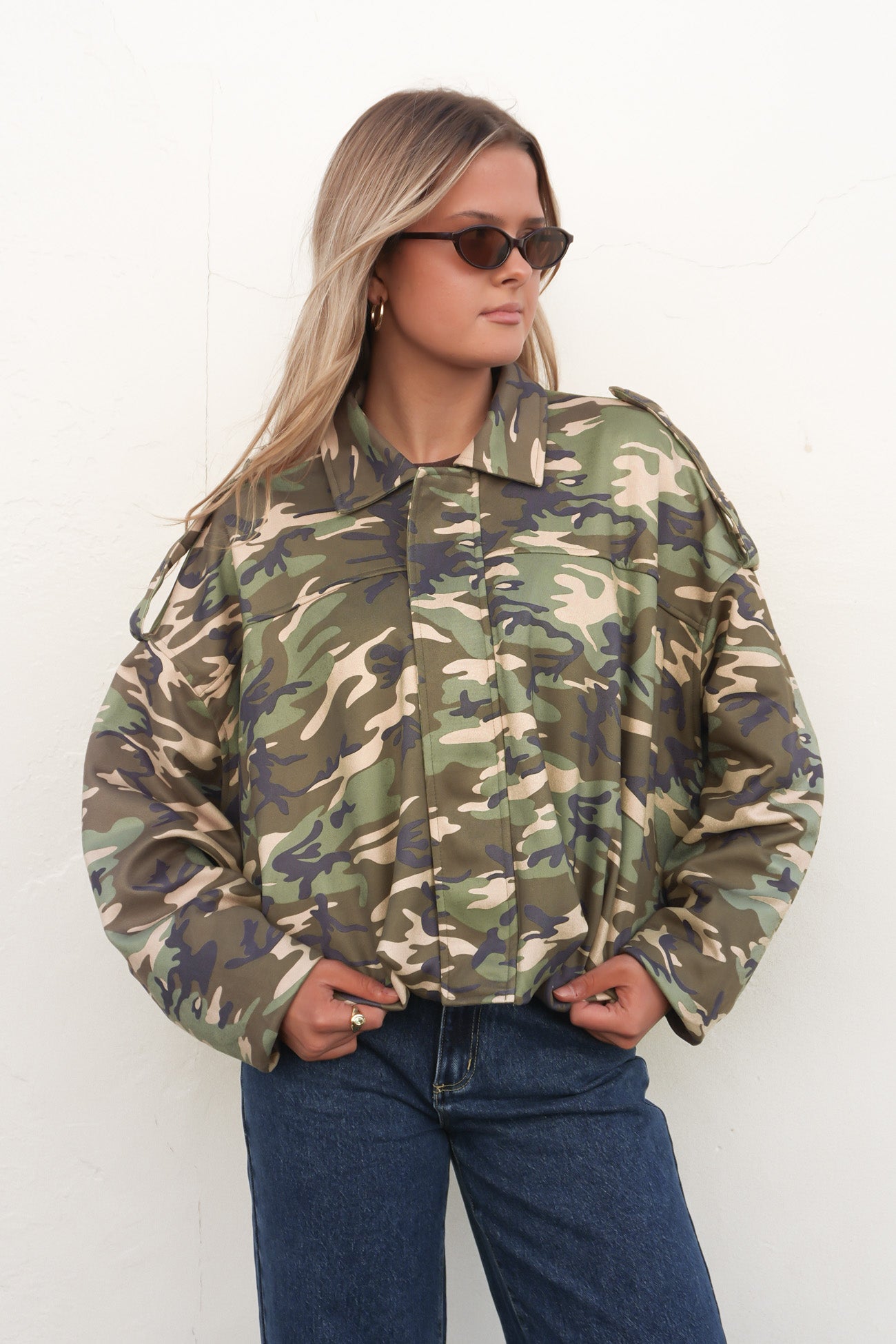 Brooke Suede Bomber Camo