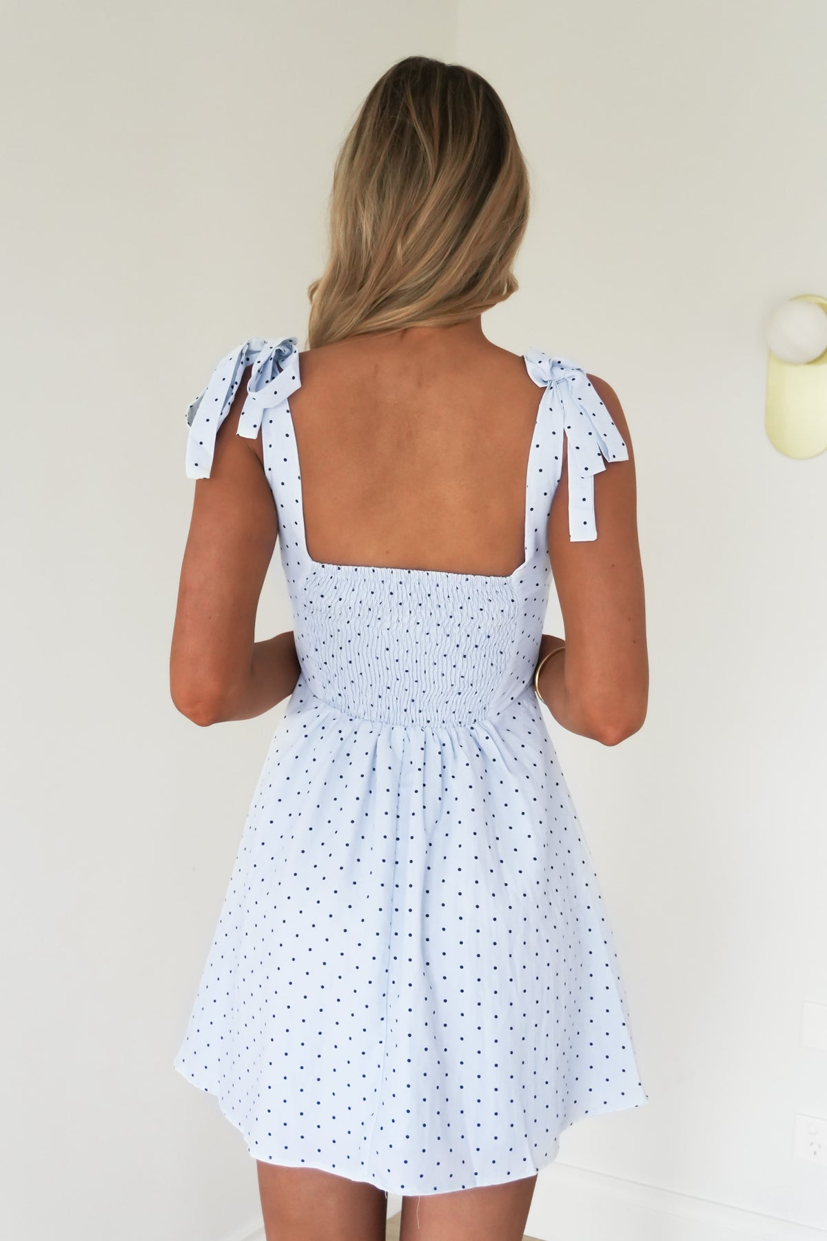 Brydie Mini Dress Blue Polka Dot