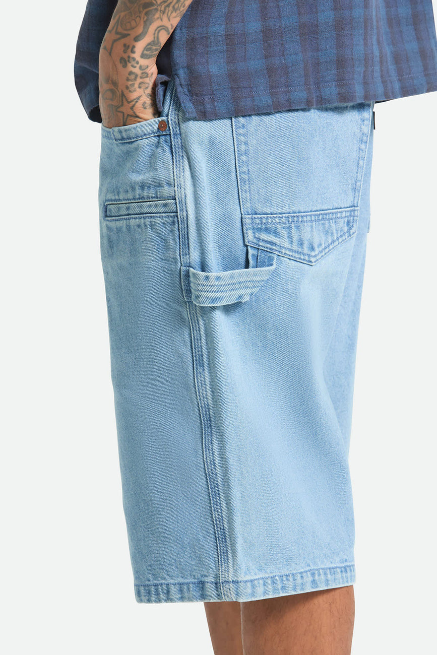 Builders Carpenter Baggy Short Washed Blue Denim