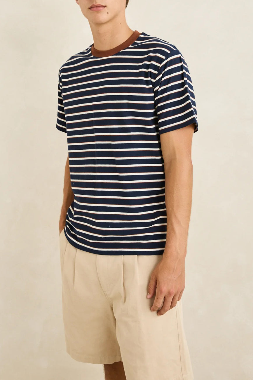 Vintage Stripe Short Sleeve T-Shirt Navy