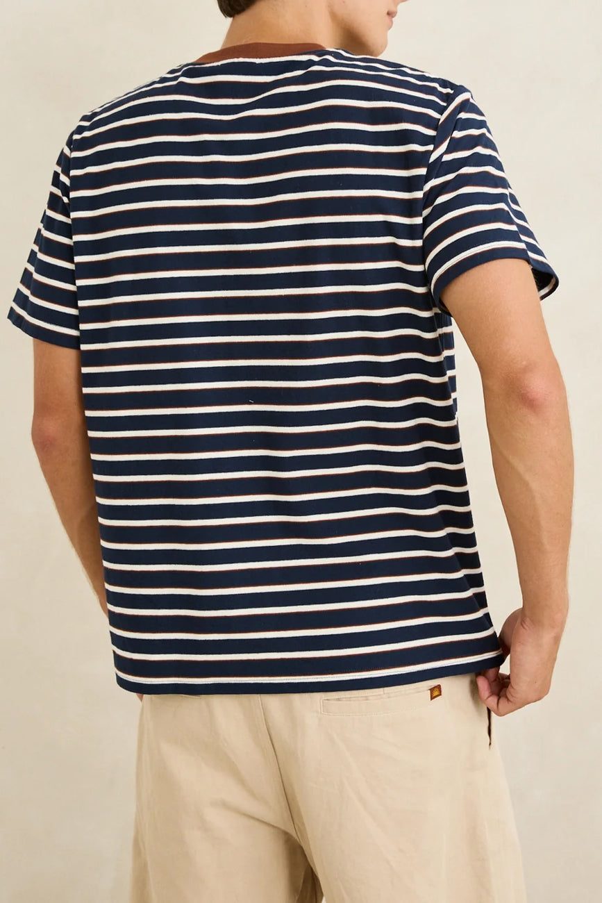 Vintage Stripe Short Sleeve T-Shirt Navy