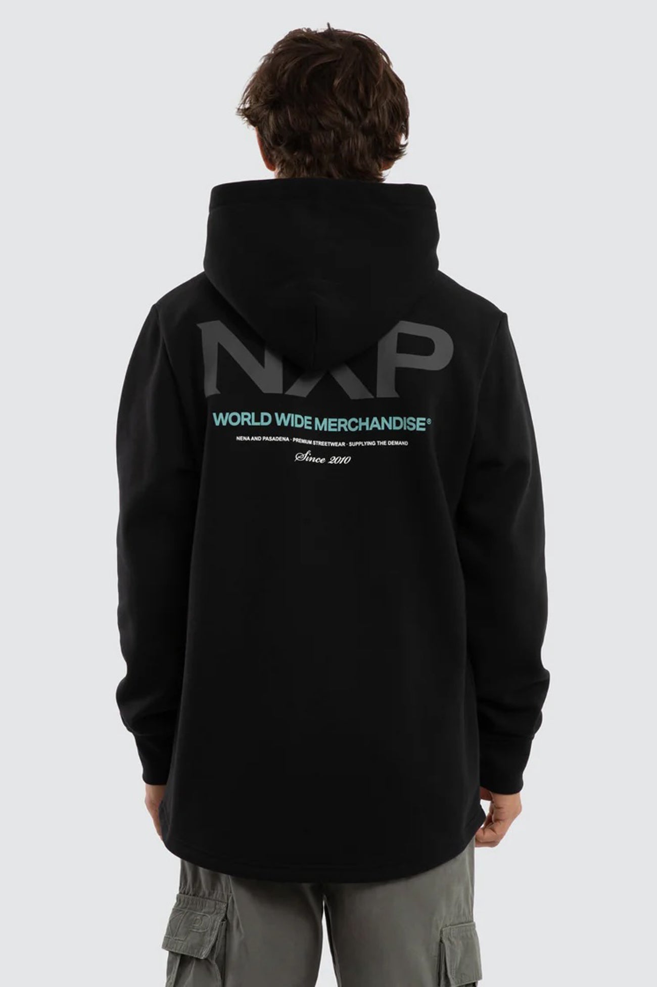 Peak Dual Curved Hoodie Jet Black