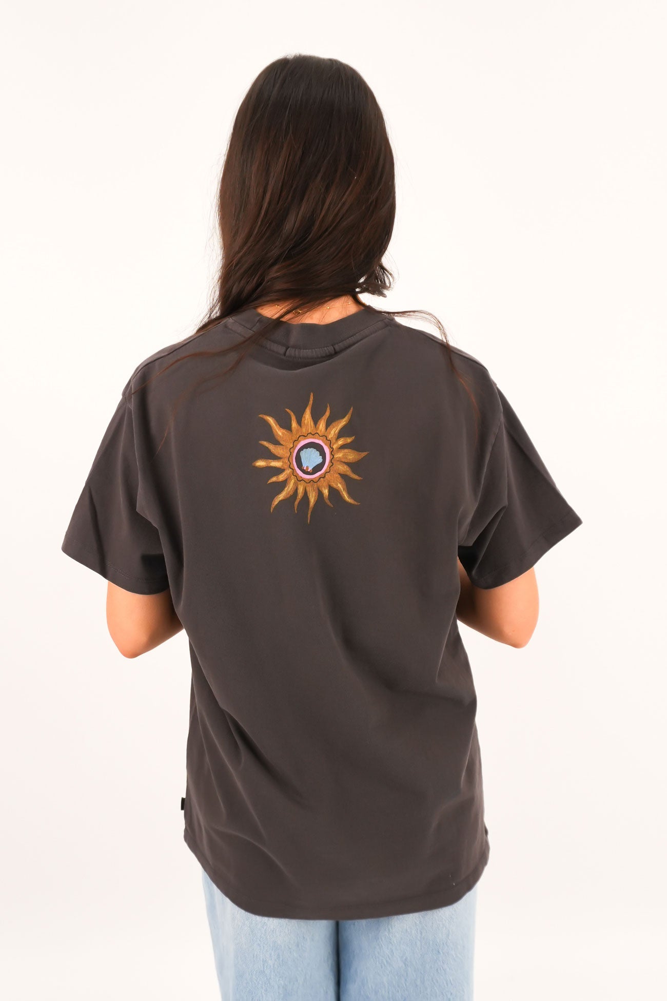 Calamity Sun Relaxed Tee Washed Black