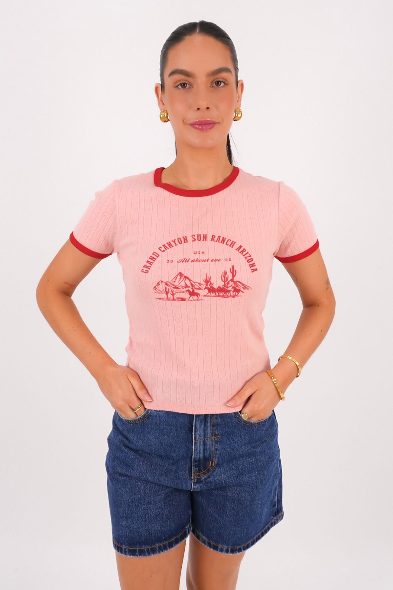 Canyon Sun Baby Tee Light Pink